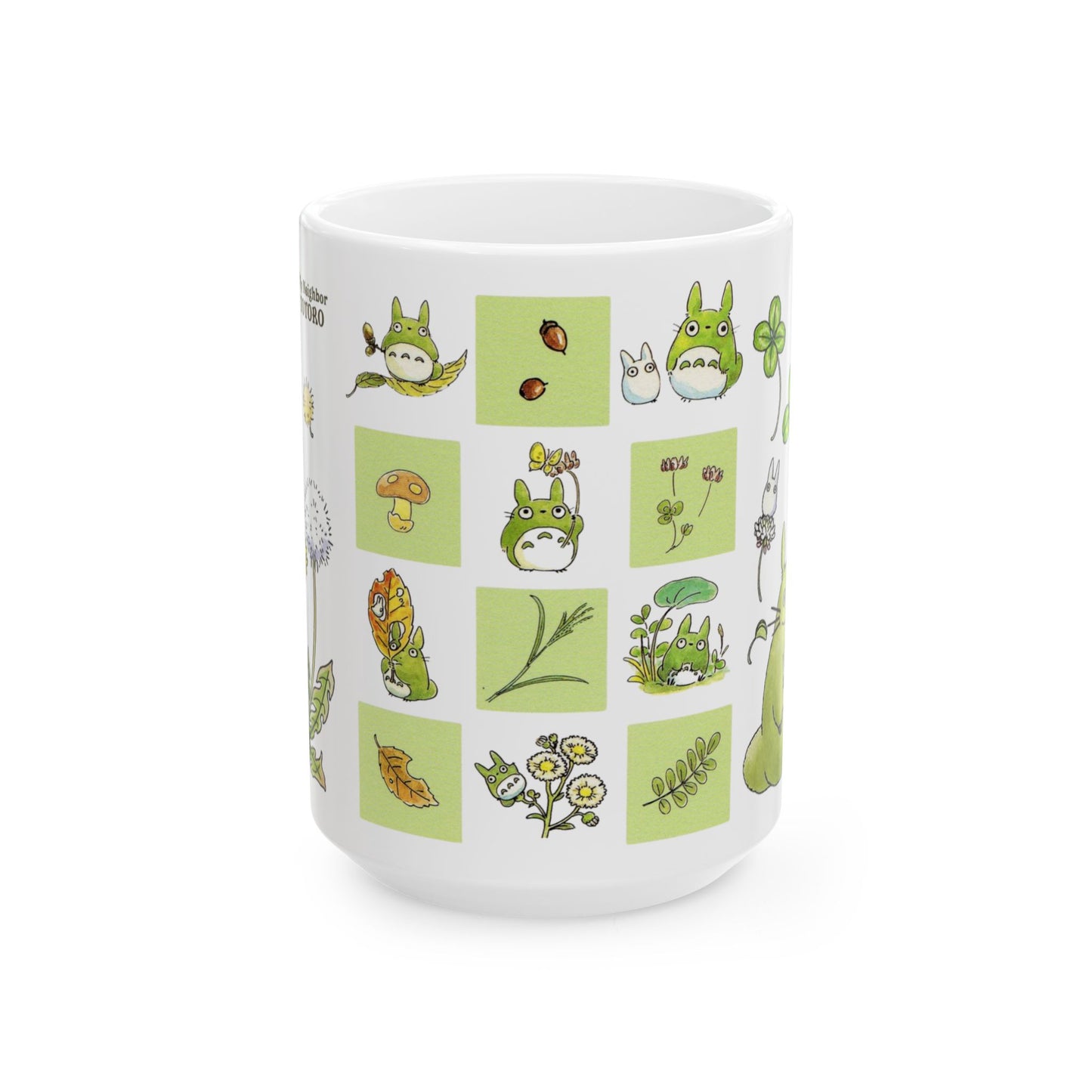 Totoro Green Mug – Studio Ghibli Ceramic Coffee Cup – 11oz & 15oz Gift for My Neighbor Totoro Fans