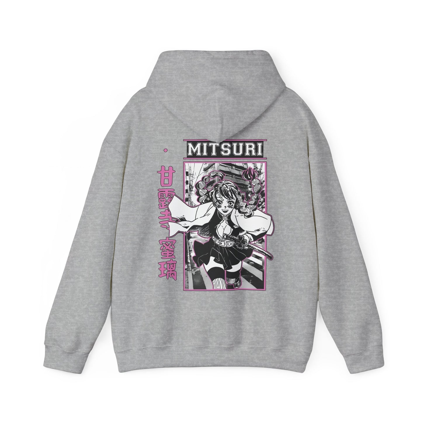Mitsuri Kanroji Demon Slayer Back Print Hoodie – 100% Cotton Anime Pullover for Fans