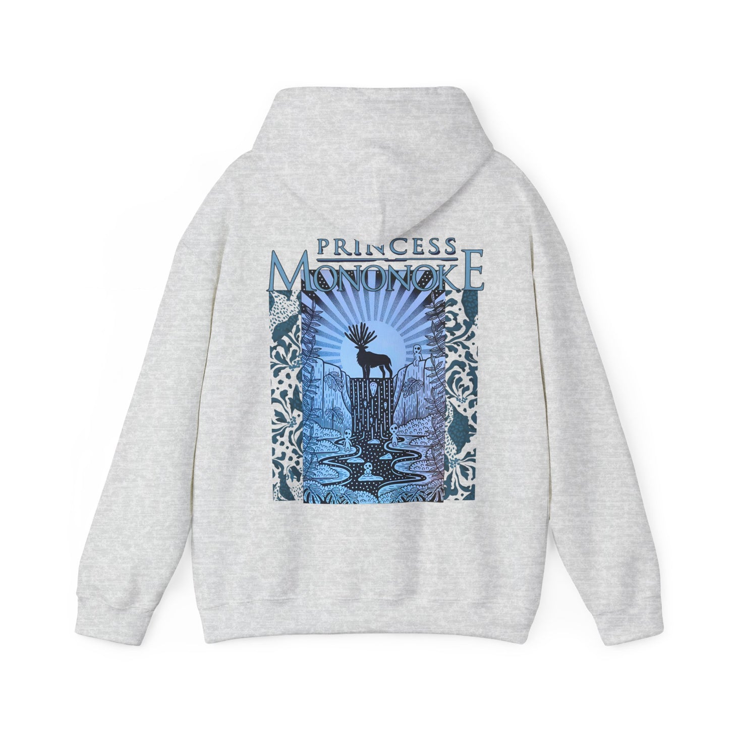 Mononoke Princess Forest Spirit Back Print Hoodie – 100% Cotton Studio Ghibli Anime Sweatshirt