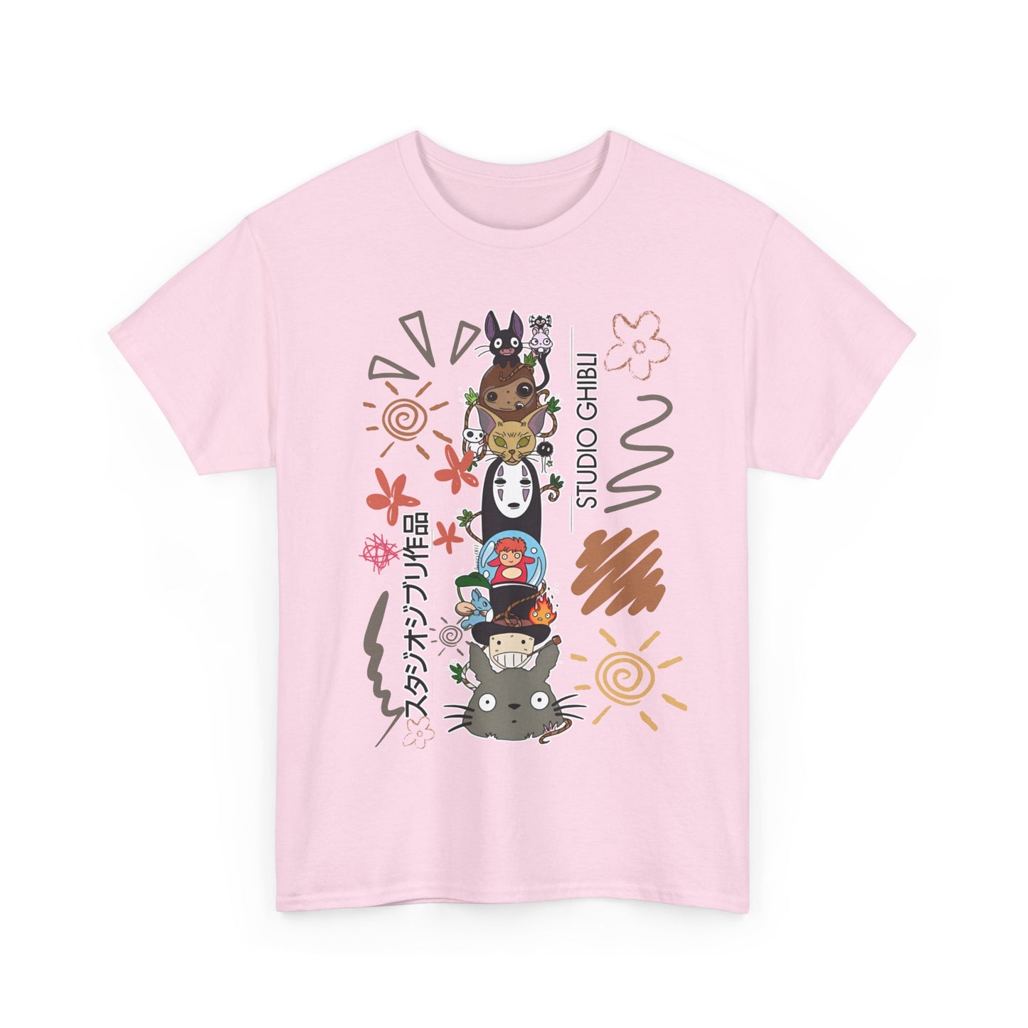 Characters Ghibli T-Shirt 100% Cotton Studio Ghibli Anime Tee