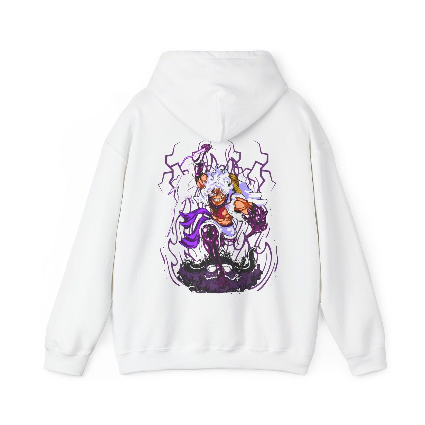 Luffy Gear 5 One Piece Back Print Hoodie – 100% Cotton Anime Hoodie for Straw Hat Fans
