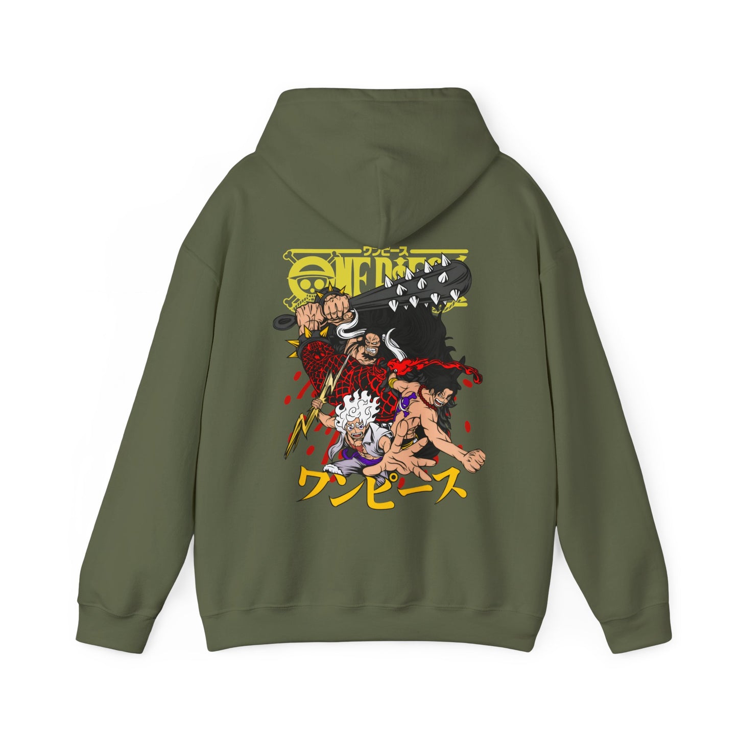 Kaido, Luffy & Ace Back Print Hoodie – 100% Cotton One Piece Anime Sweatshirt
