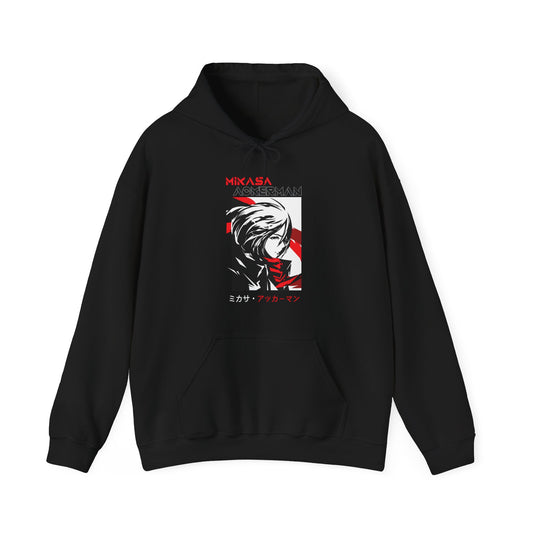 Mikasa Ackerman Hoodie 100% Cotton – Attack On Titan Anime Pullover for Fans