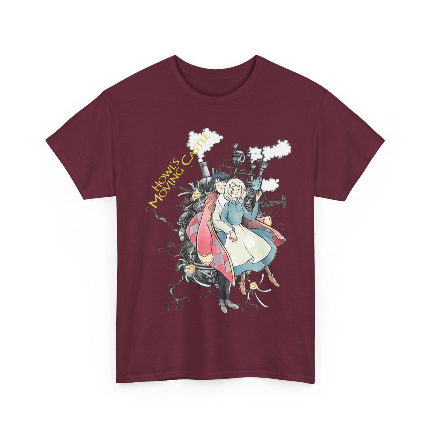 Howl Sophie Calcifer T-Shirt 100% Cotton Studio Ghibli Anime Tee