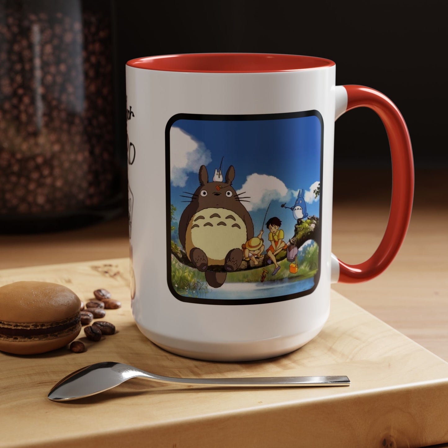 My Neighbor Totoro Accent Mug – Ghibli Collage Color Handle Cup 11oz & 15oz – Cute Anime Coffee Mug Gift