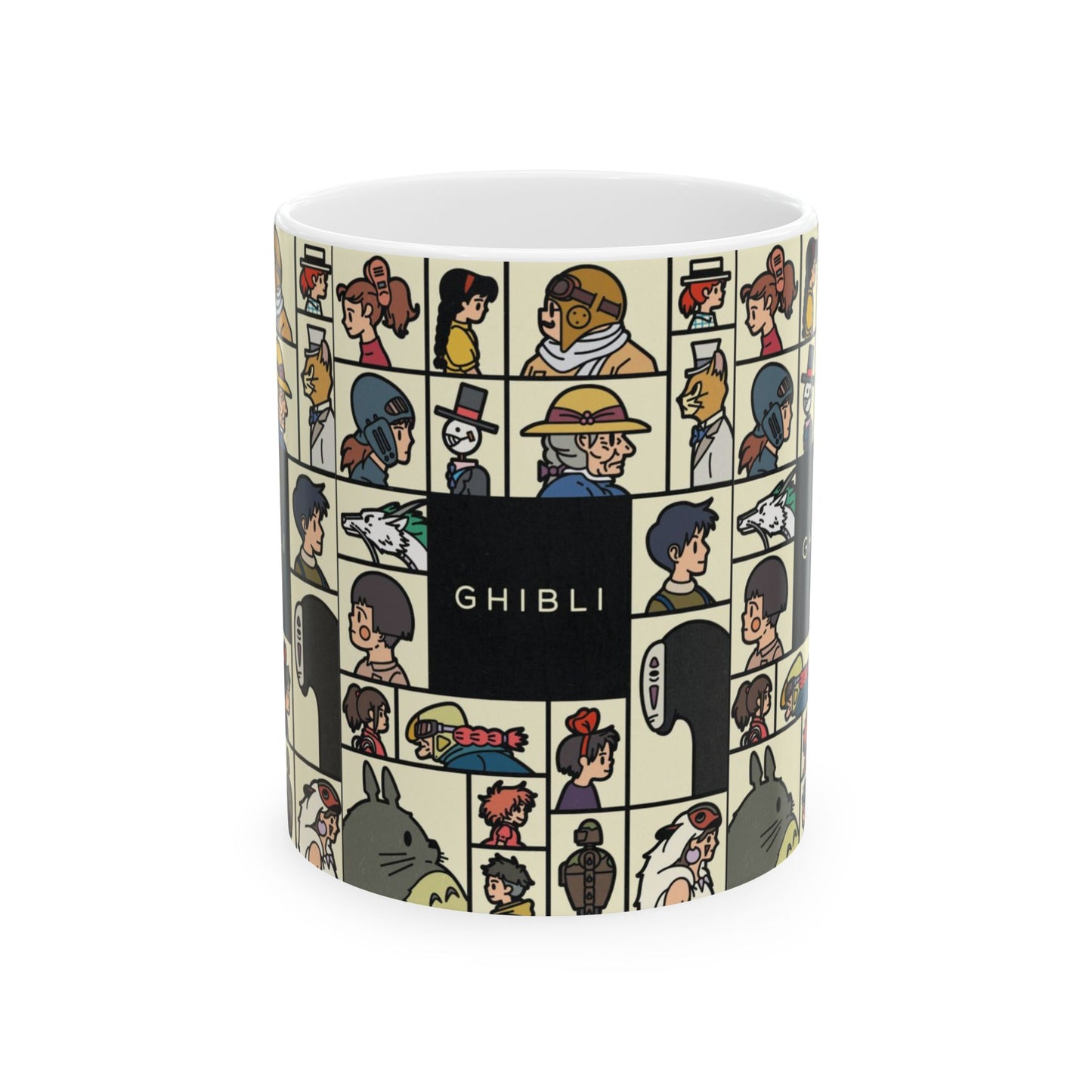 Studio Ghibli Characters Sketch Mug – 11oz & 15oz Ceramic Anime Coffee Cup