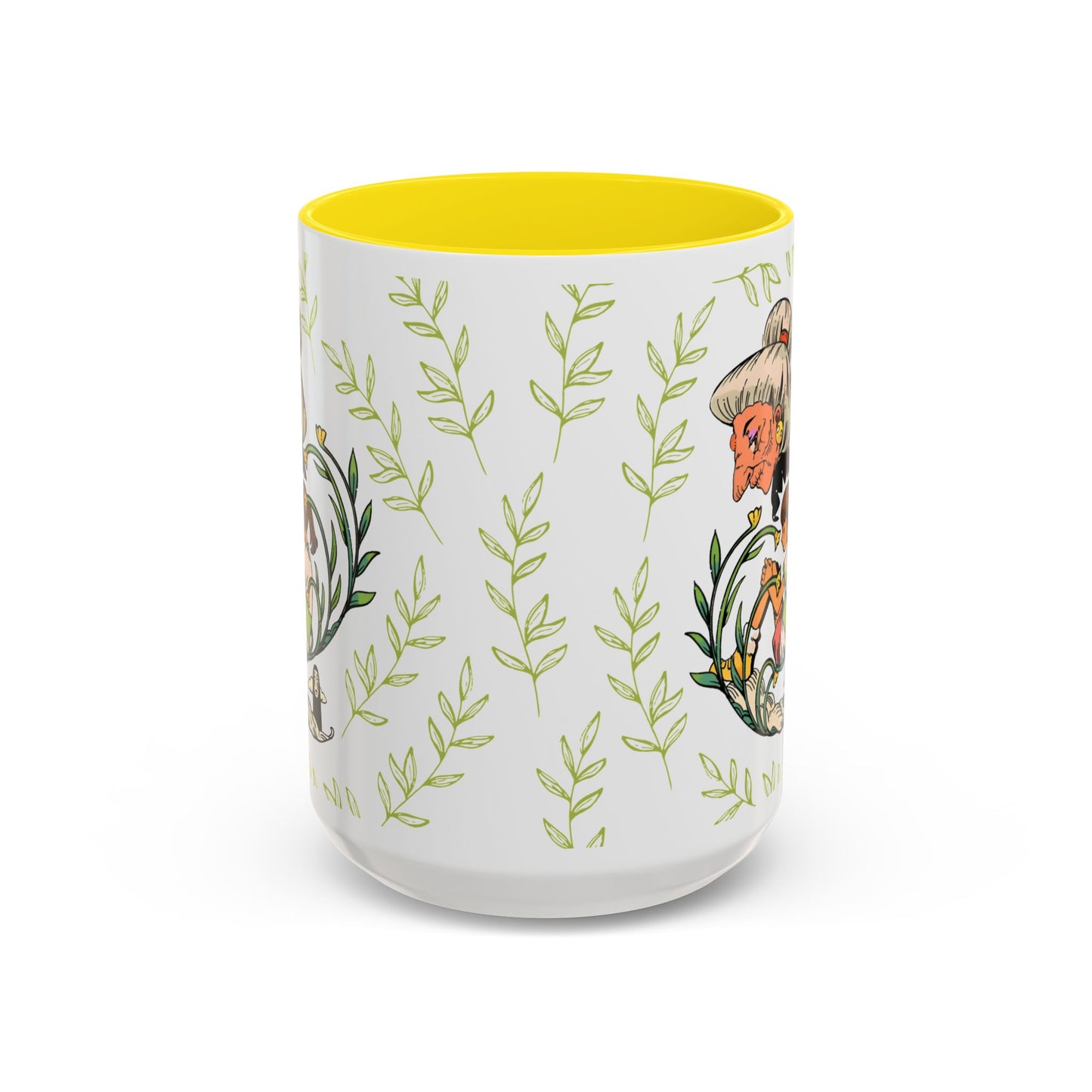 Spirited Away Chihiro Accent Mug – Studio Ghibli Coffee Cup with Colored Handle – 11oz & 15oz Ceramic Anime Gift