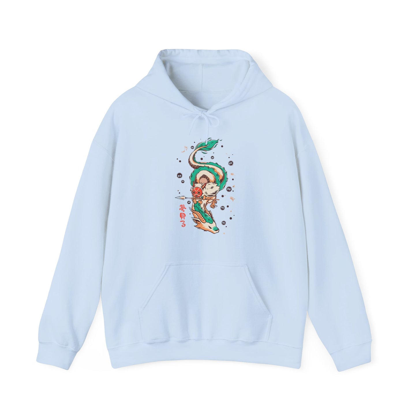 Haku and Princess Mononoke Hoodie – 100% Cotton Studio Ghibli Anime Hoodie for Fans