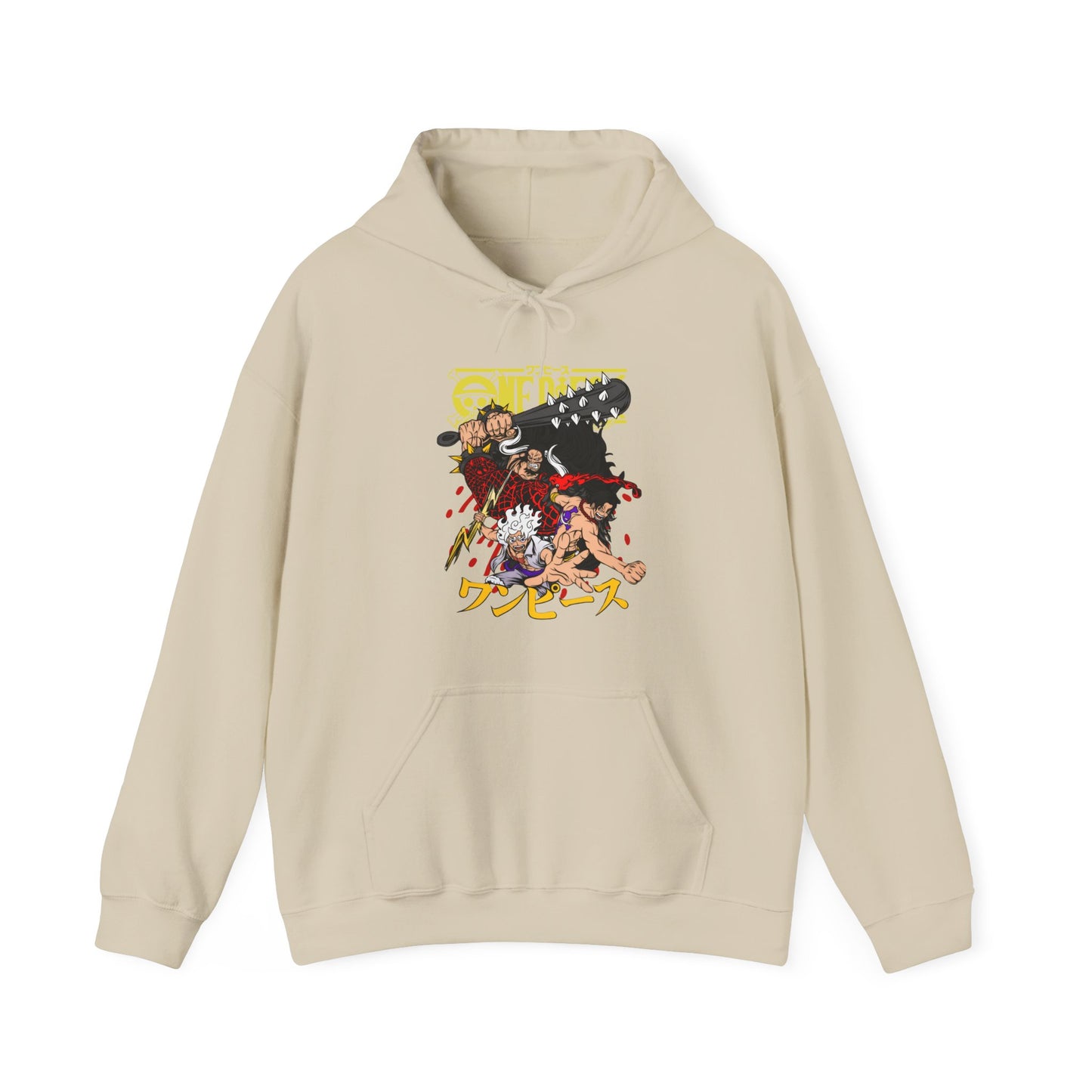 Kaido, Luffy & Ace Hoodie – 100% Cotton One Piece Anime Pullover for True Fans