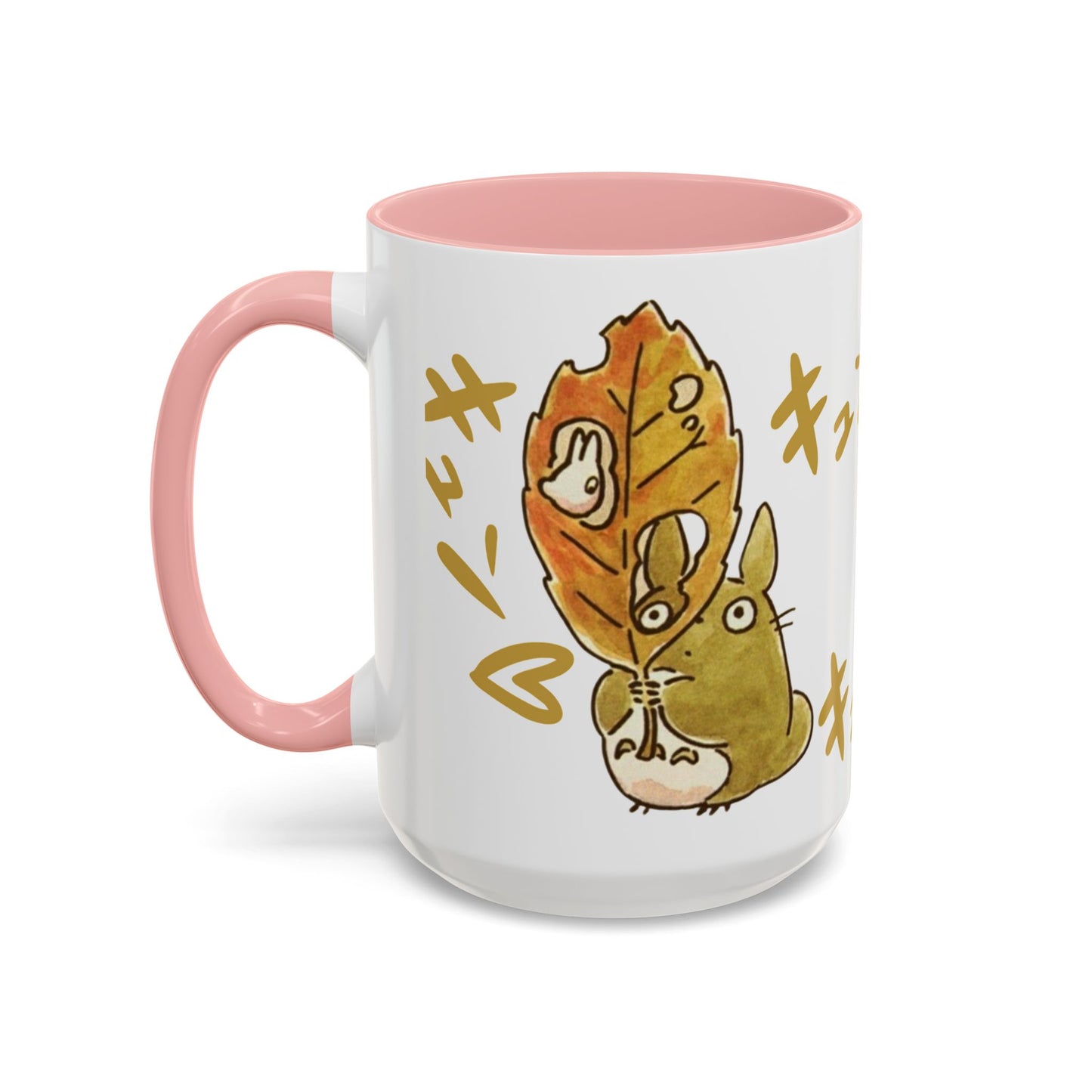 Cute Totoro Accent Mug – Studio Ghibli Color Handle Cup 11oz & 15oz – Kawaii Anime Coffee Mug Gift