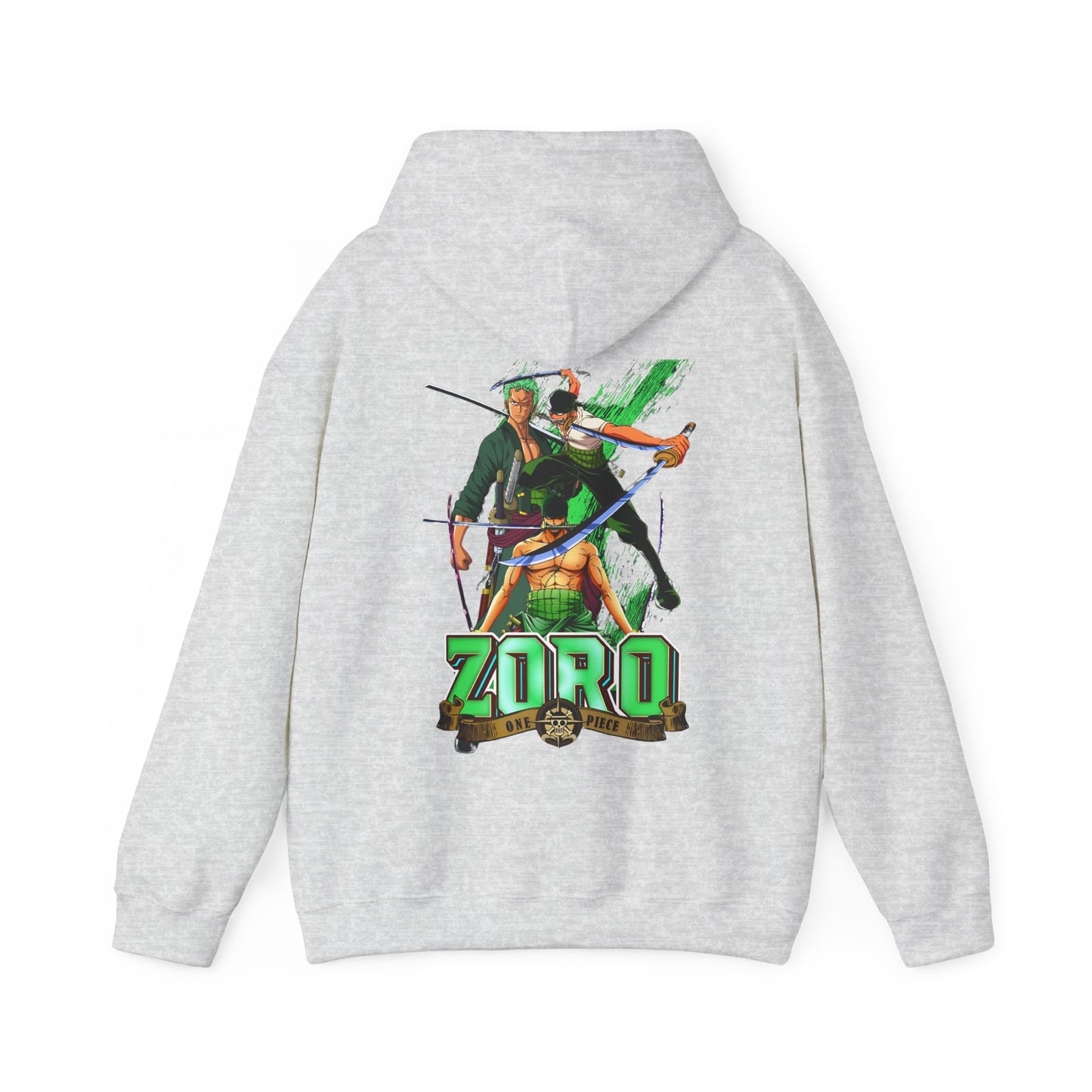 Roronoa Zoro Sword Back Print Hoodie – 100% Cotton One Piece Anime Hoodie
