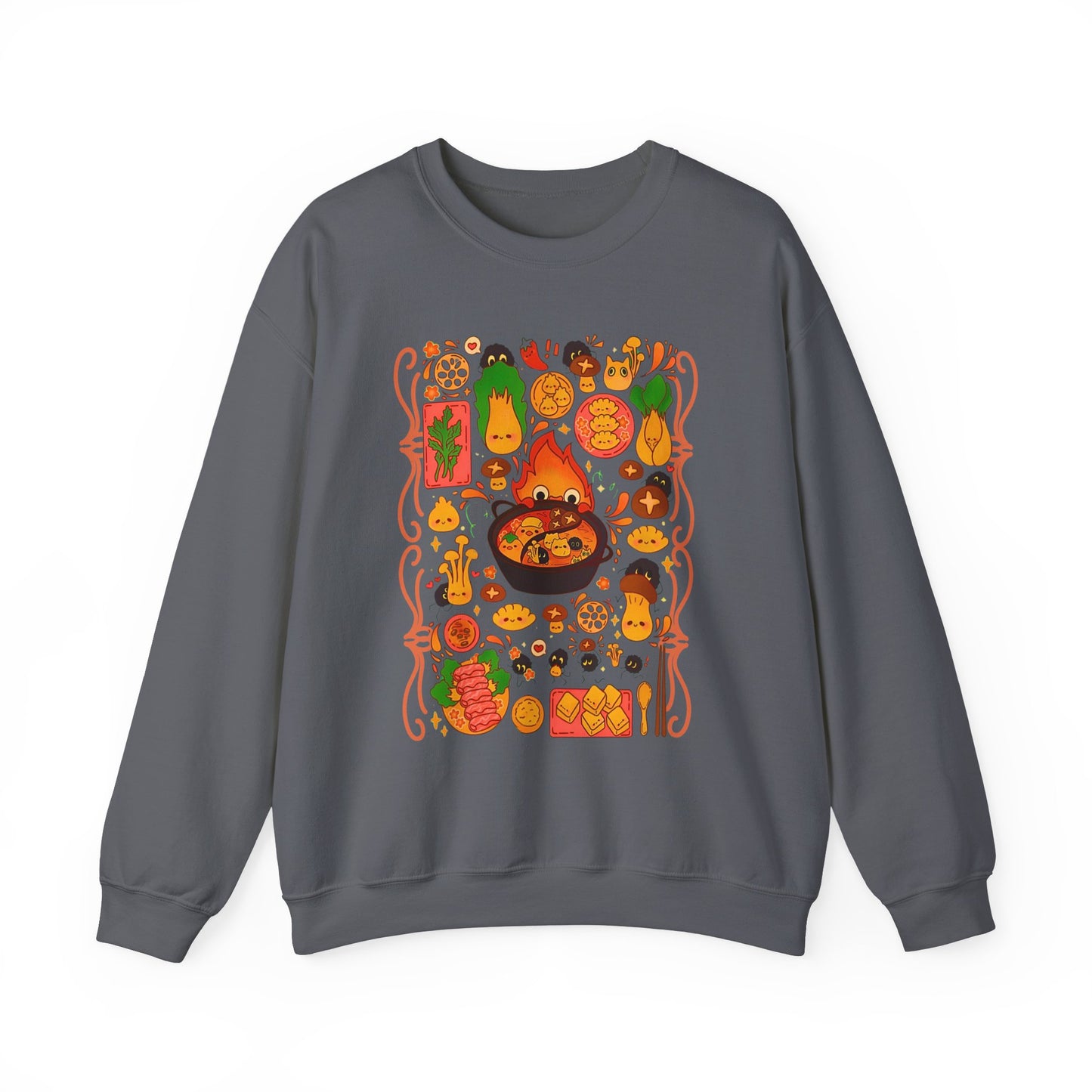 Calcifer Breakfast Sweatshirt – 100% Cotton Studio Ghibli Pullover from Howl’s Moving Castle