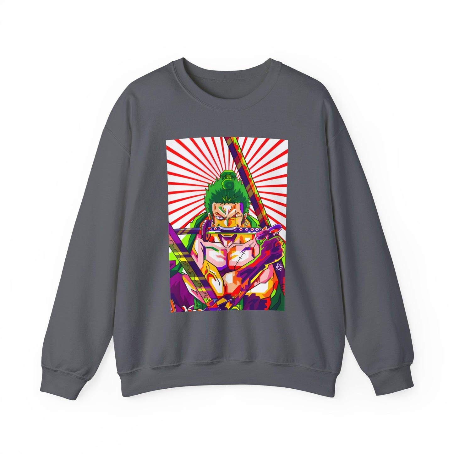 One Piece Zoro Style Sweatshirt – 100% Cotton Anime Pullover for Swordsman Fans