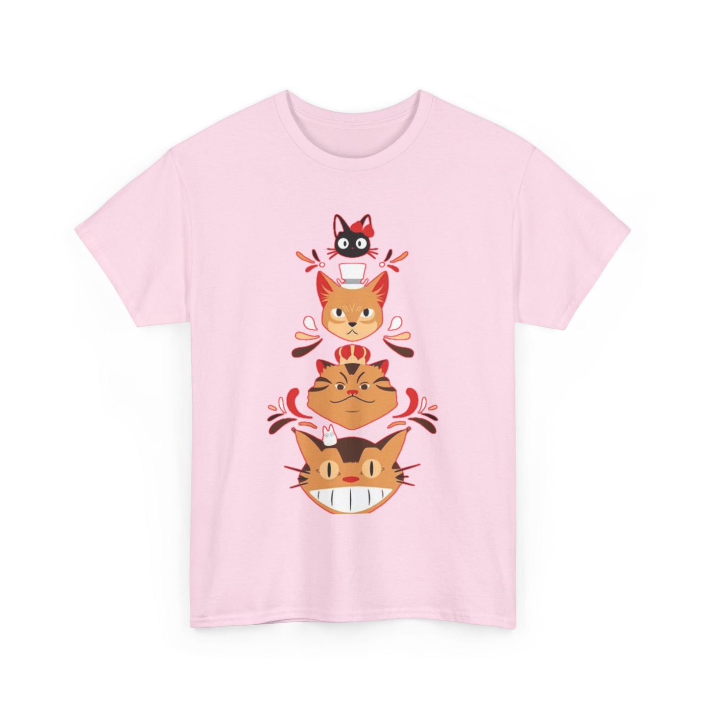 Ghibli Cats T-Shirt – 100% Cotton Anime Cat Lover Tee