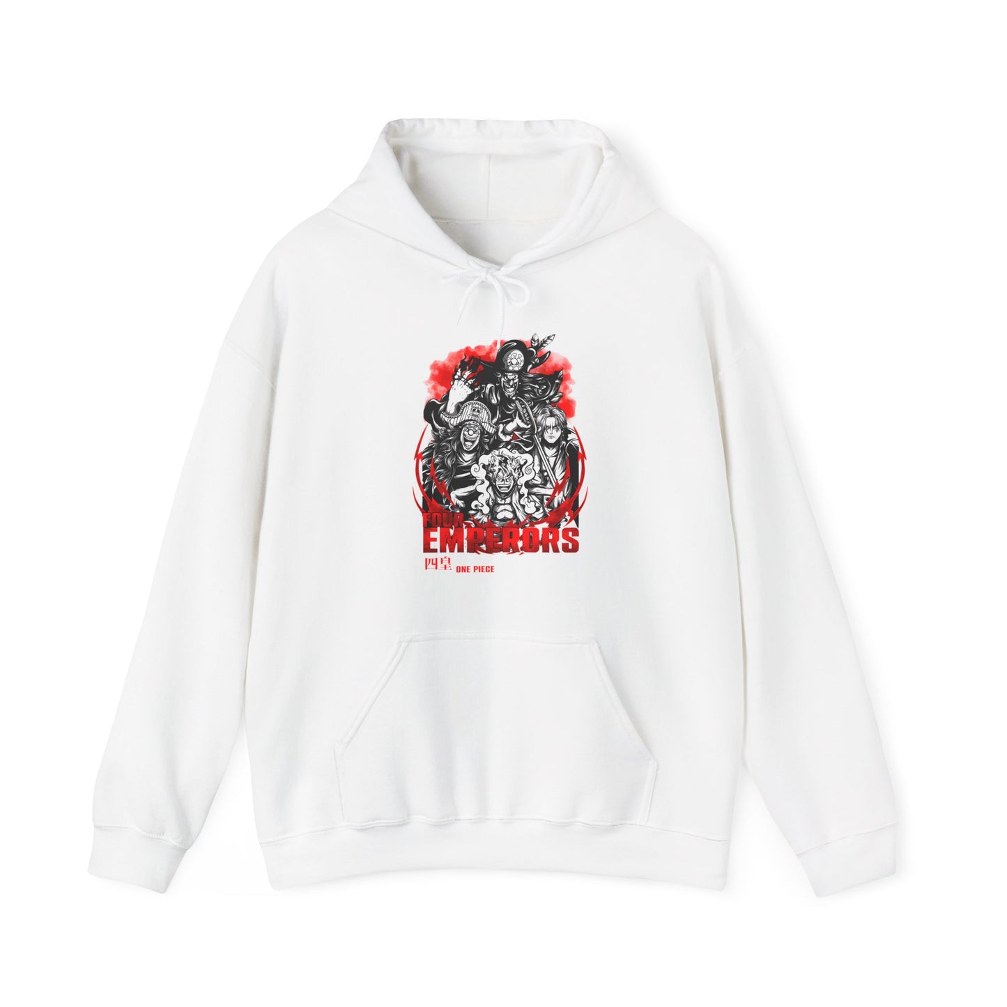 Four Emperors One Piece Hoodie – 100% Cotton Pullover Featuring Yonko Legends