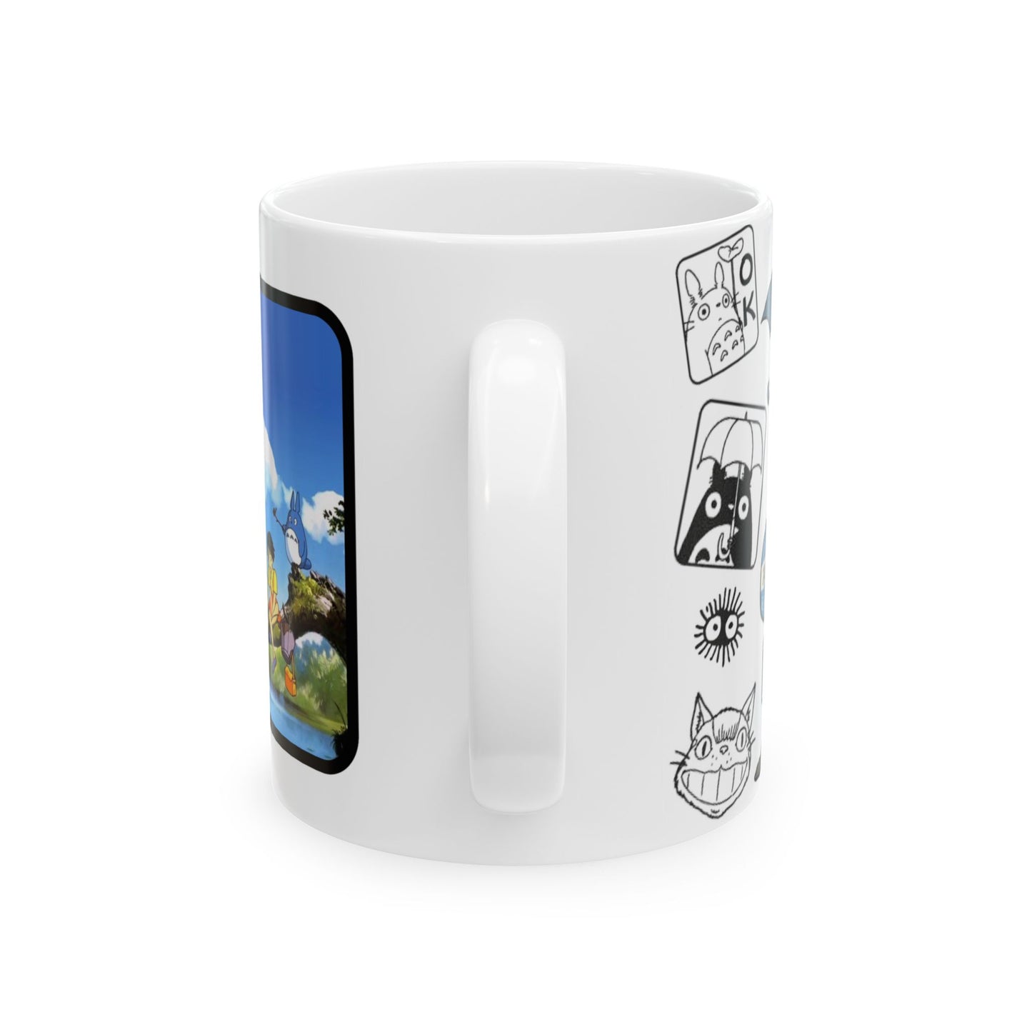 My Neighbor Totoro Collage Mug – Studio Ghibli Coffee Cup 11oz & 15oz – Cute Anime Gift for Totoro Fans