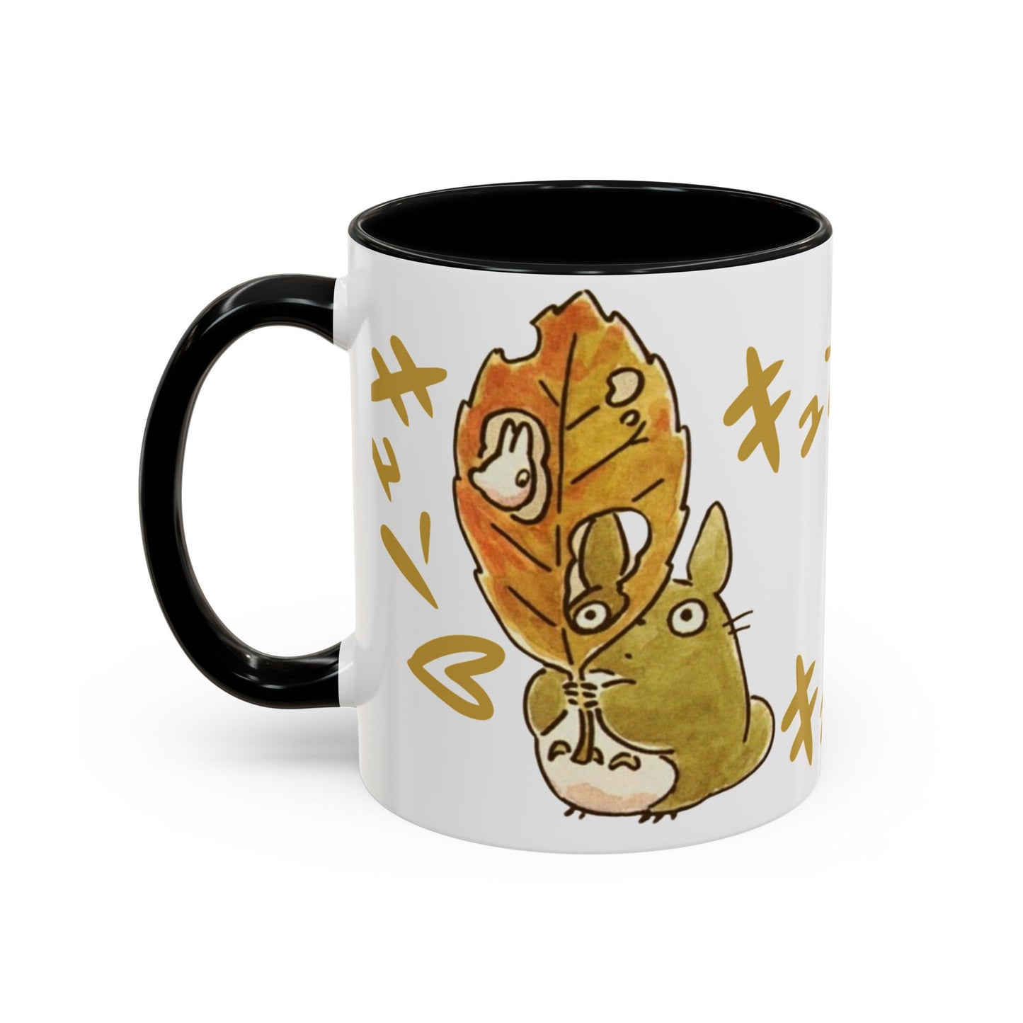 Cute Totoro Accent Mug – Studio Ghibli Color Handle Cup 11oz & 15oz – Kawaii Anime Coffee Mug Gift