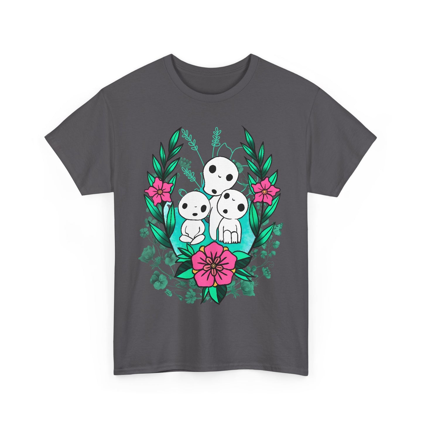 Kodama Flowers Art T-Shirt | 100% Cotton Studio Ghibli Anime Tee