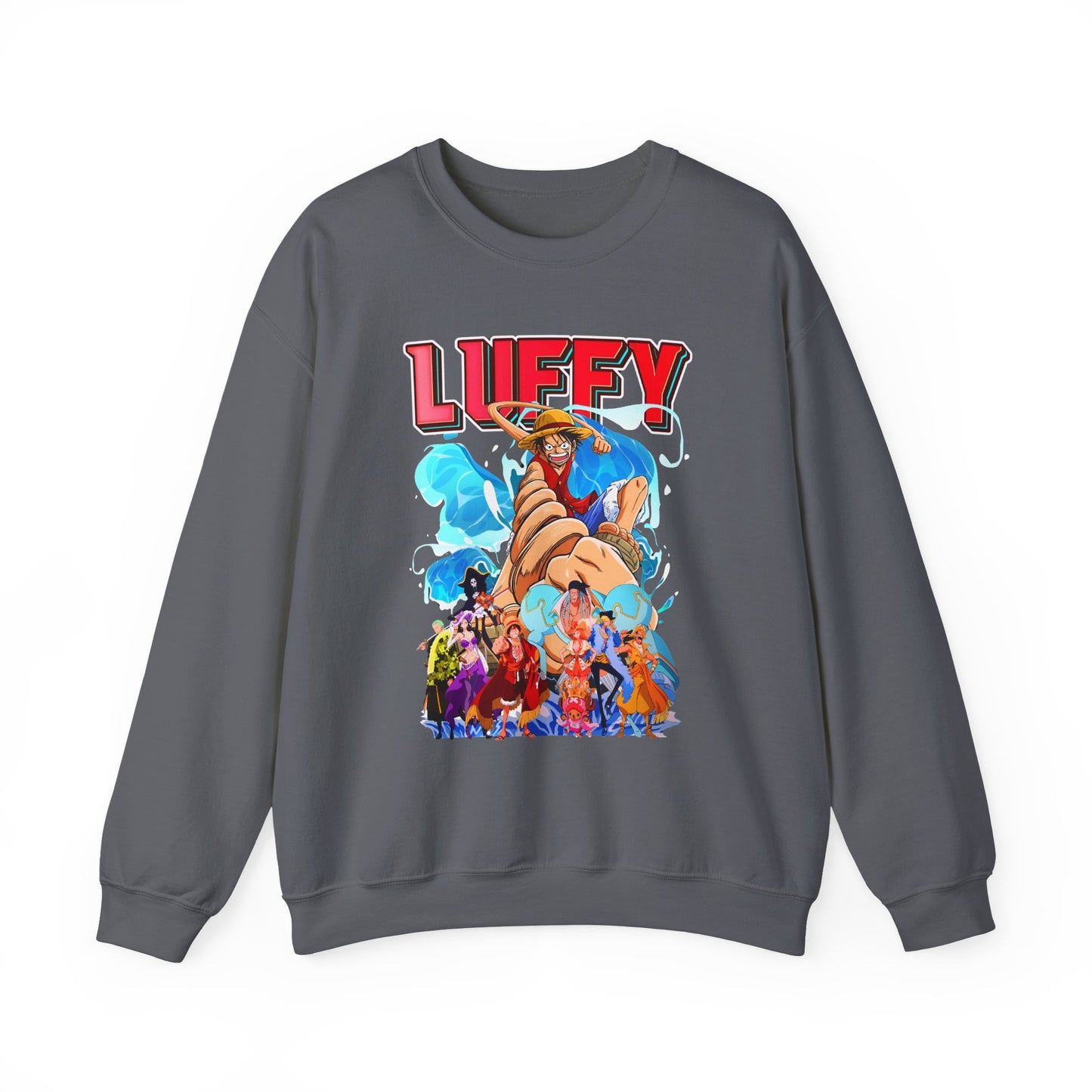 Luffy and Friends One Piece Sweatshirt – 100% Cotton Anime Crew Pullover