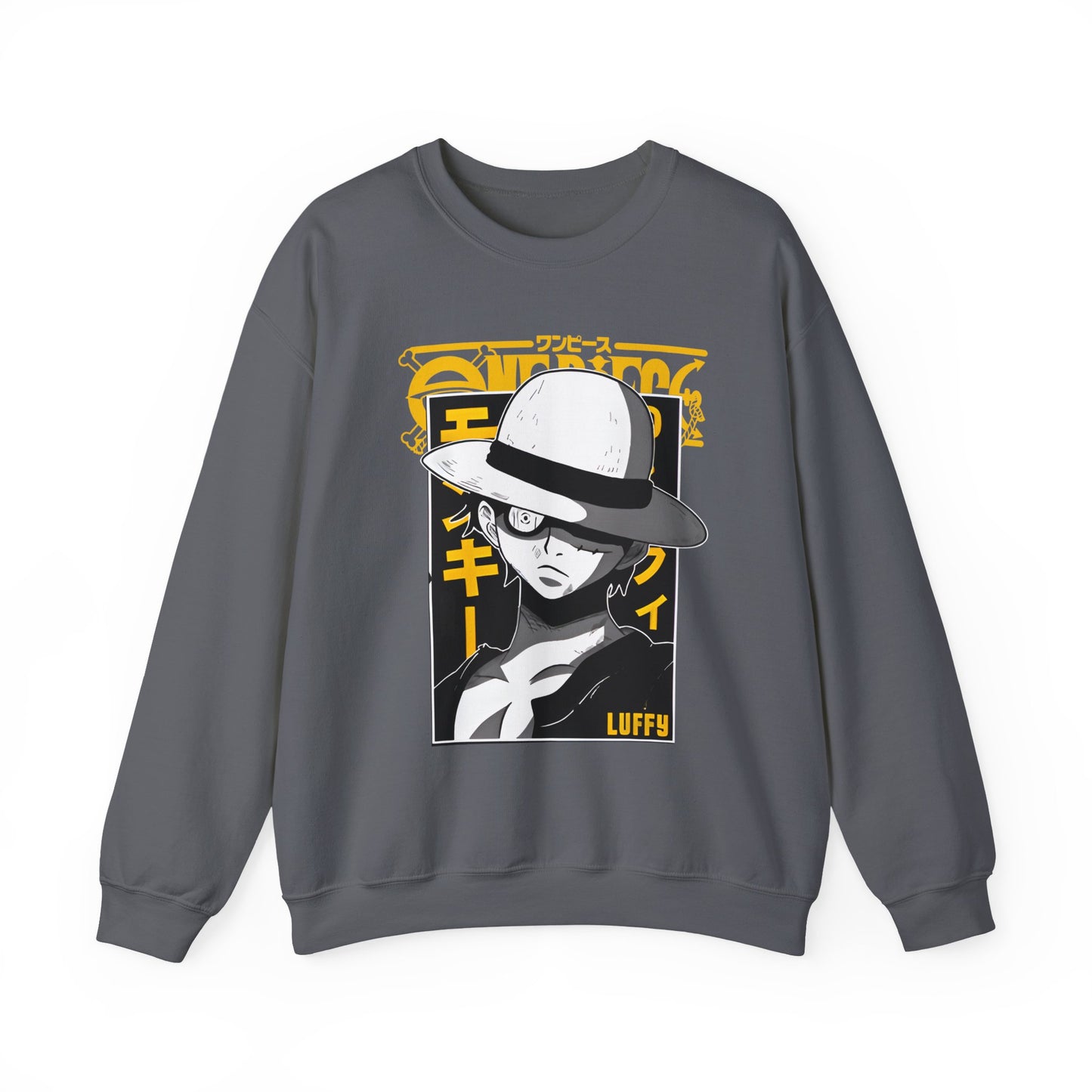 Luffy One Piece Sweatshirt – 100% Cotton Anime Pullover for Straw Hat Fans