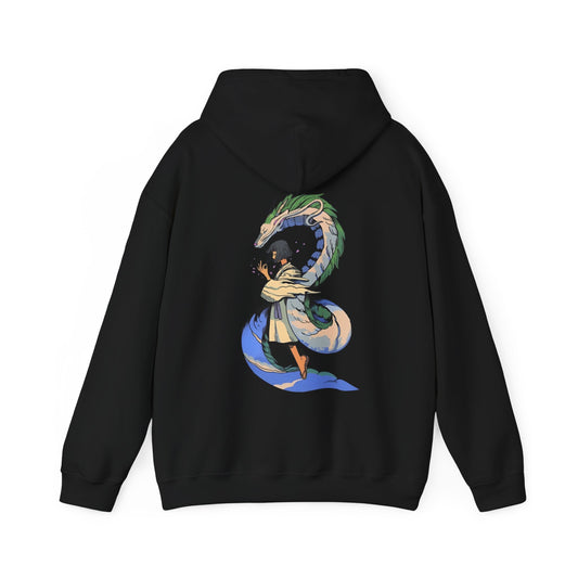 Haku Spirited Away Back Print Hoodie – 100% Cotton Studio Ghibli Anime Pullover