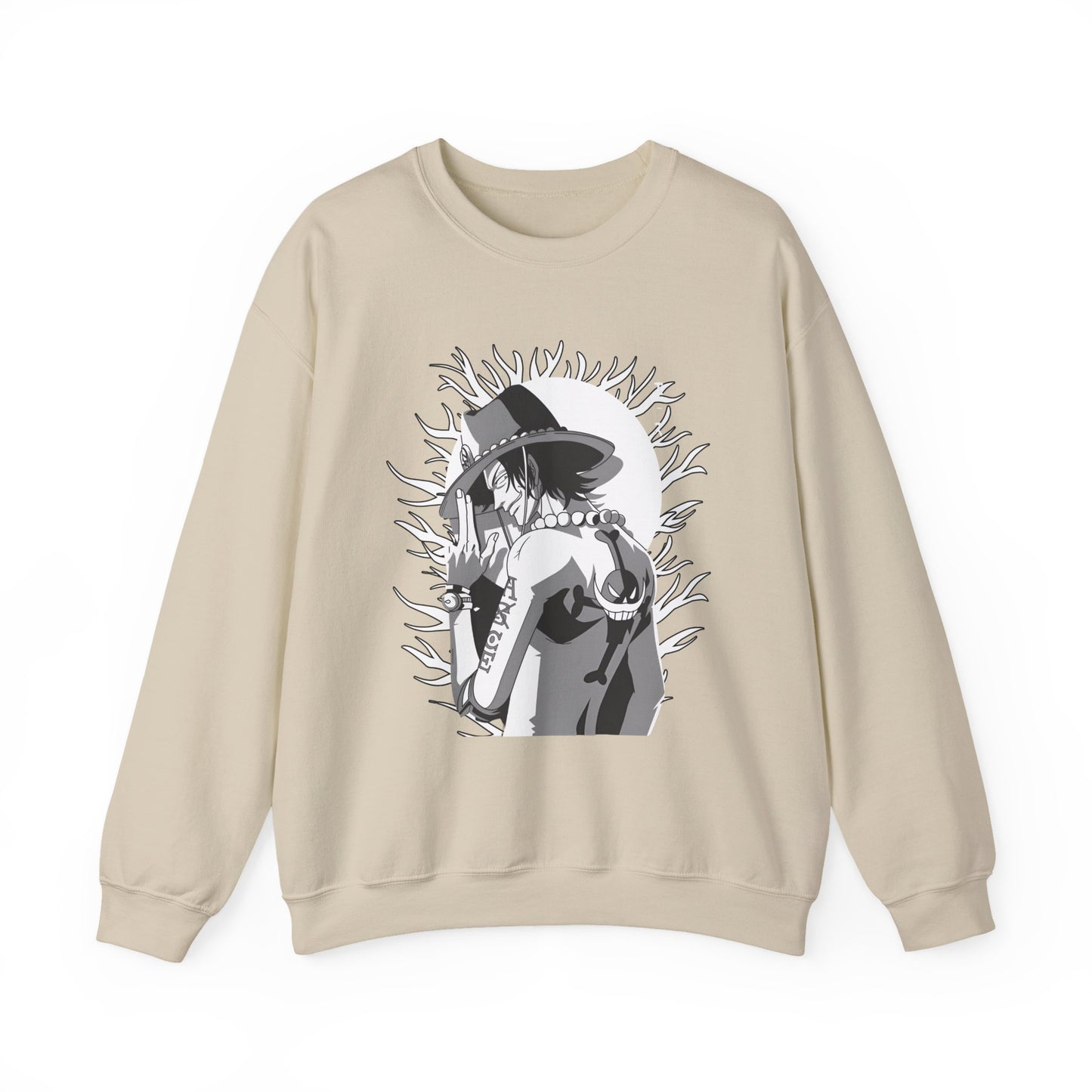Portgas D. Ace One Piece Sweatshirt – 100% Cotton Anime Pullover for Fire Fist Fans