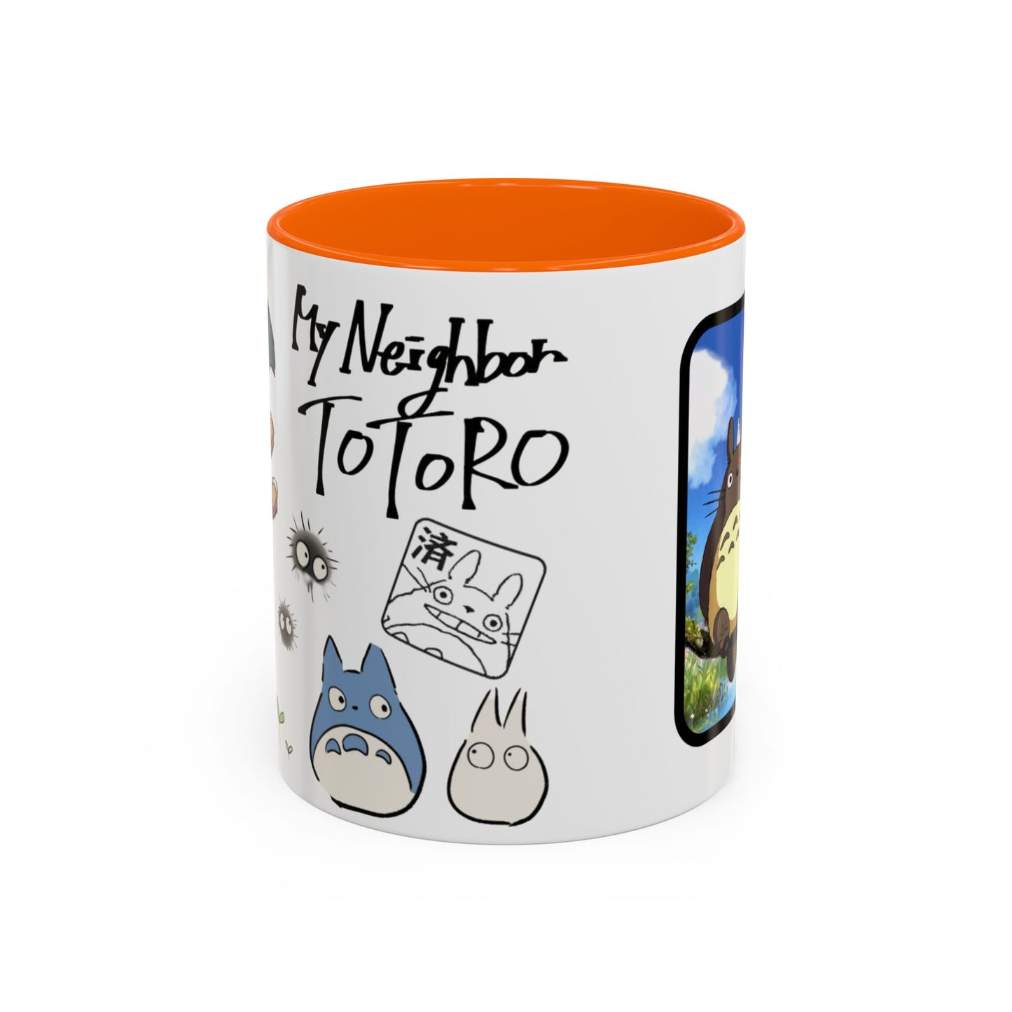 My Neighbor Totoro Accent Mug – Ghibli Collage Color Handle Cup 11oz & 15oz – Cute Anime Coffee Mug Gift