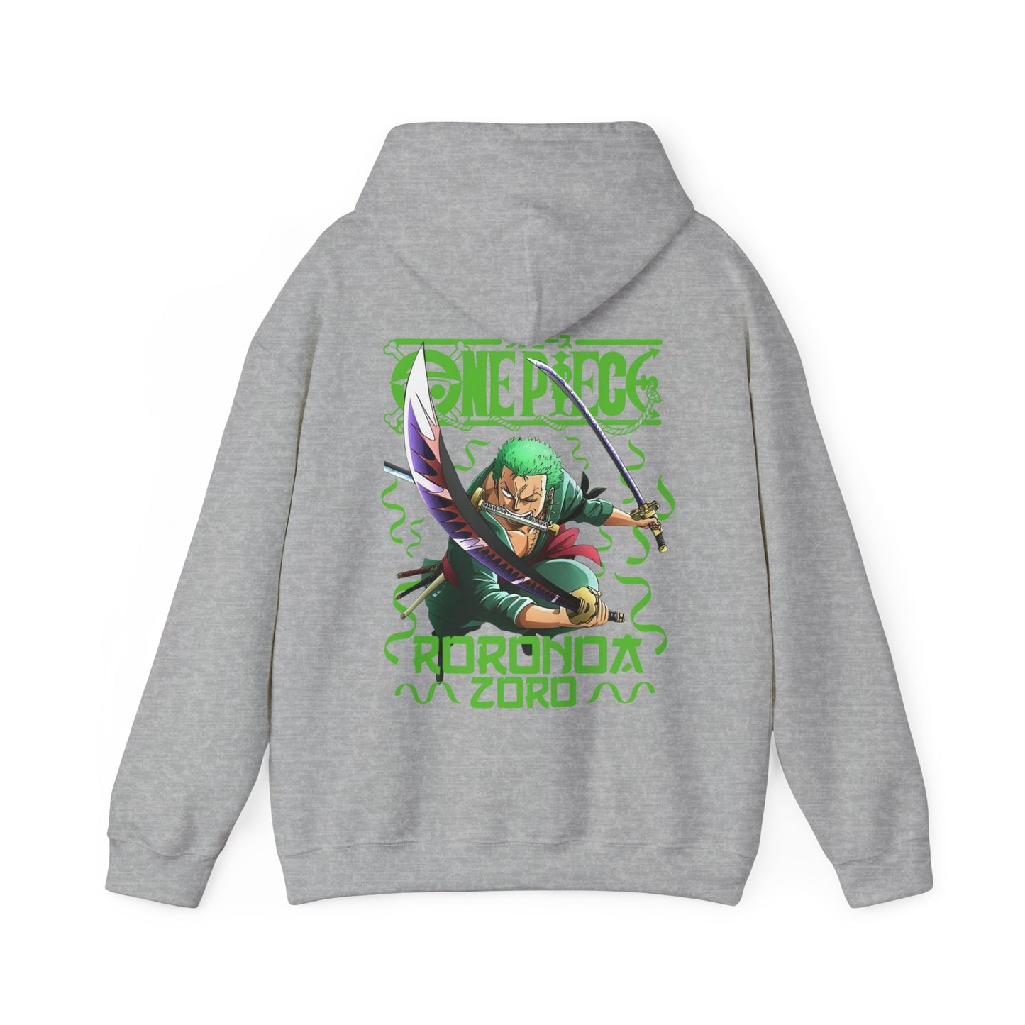 Roronoa Zoro Back Print Hoodie – One Piece Sword Style 100% Cotton Anime Hoodie