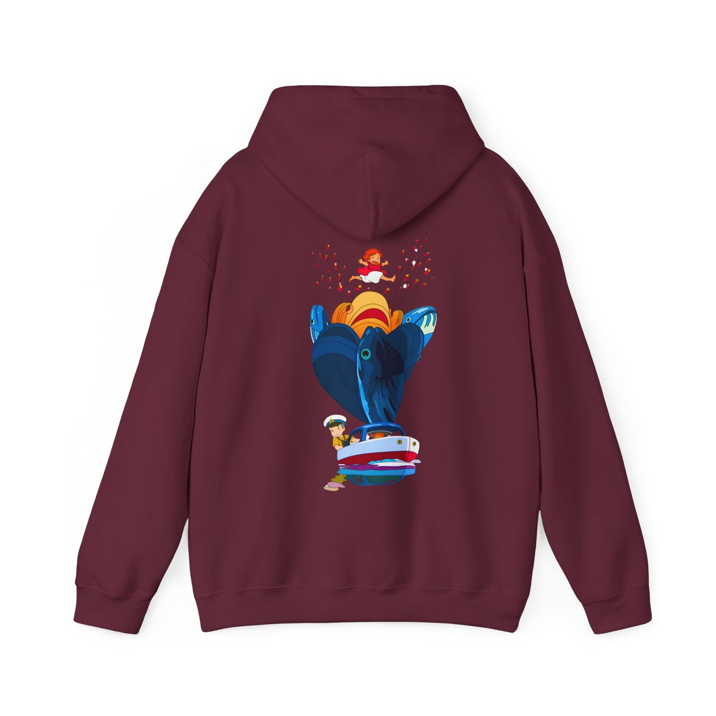 Ponyo and Sosuke Sea Dreams Back Print Hoodie – 100% Cotton Studio Ghibli Ocean Anime Apparel