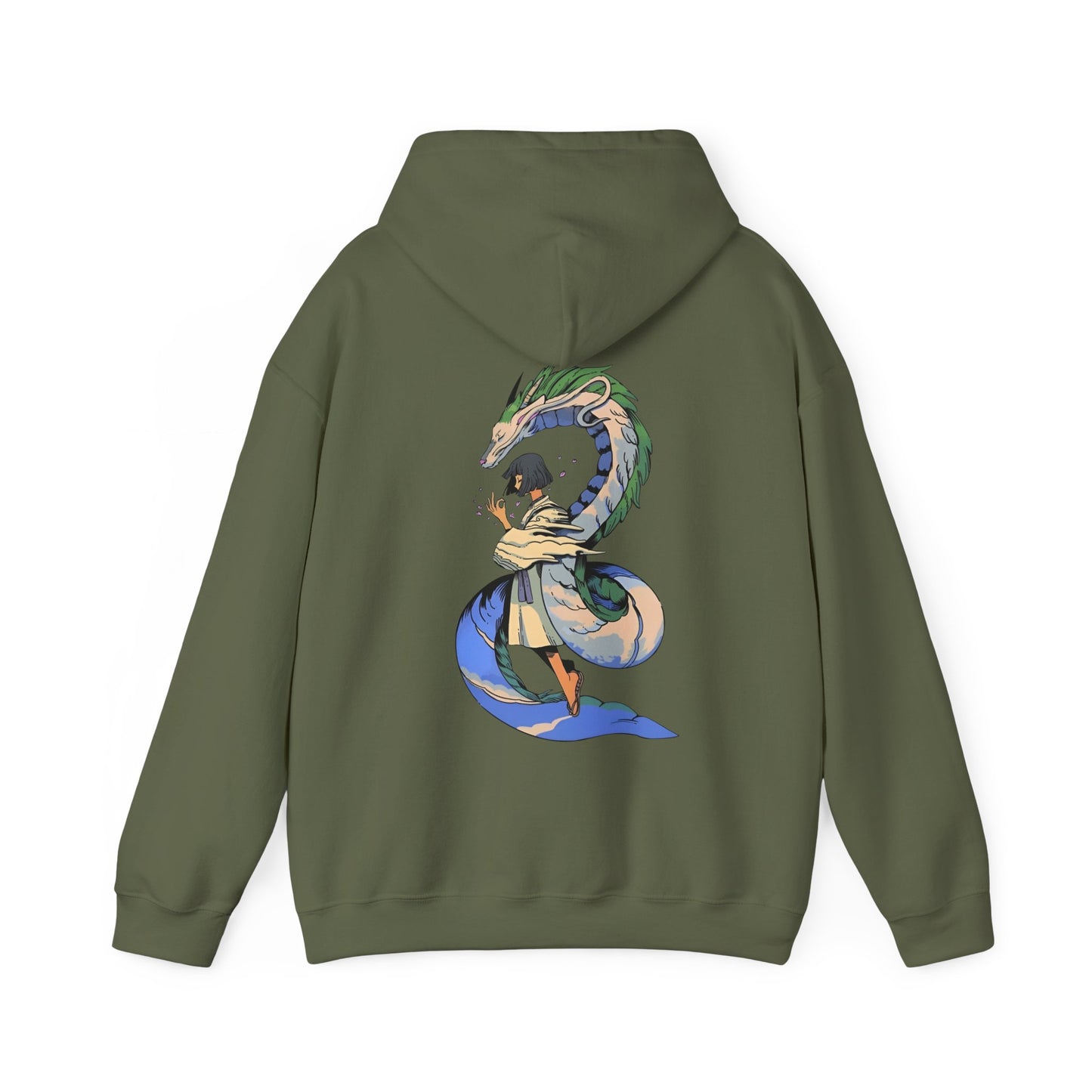 Haku Spirited Away Back Print Hoodie – 100% Cotton Studio Ghibli Anime Pullover