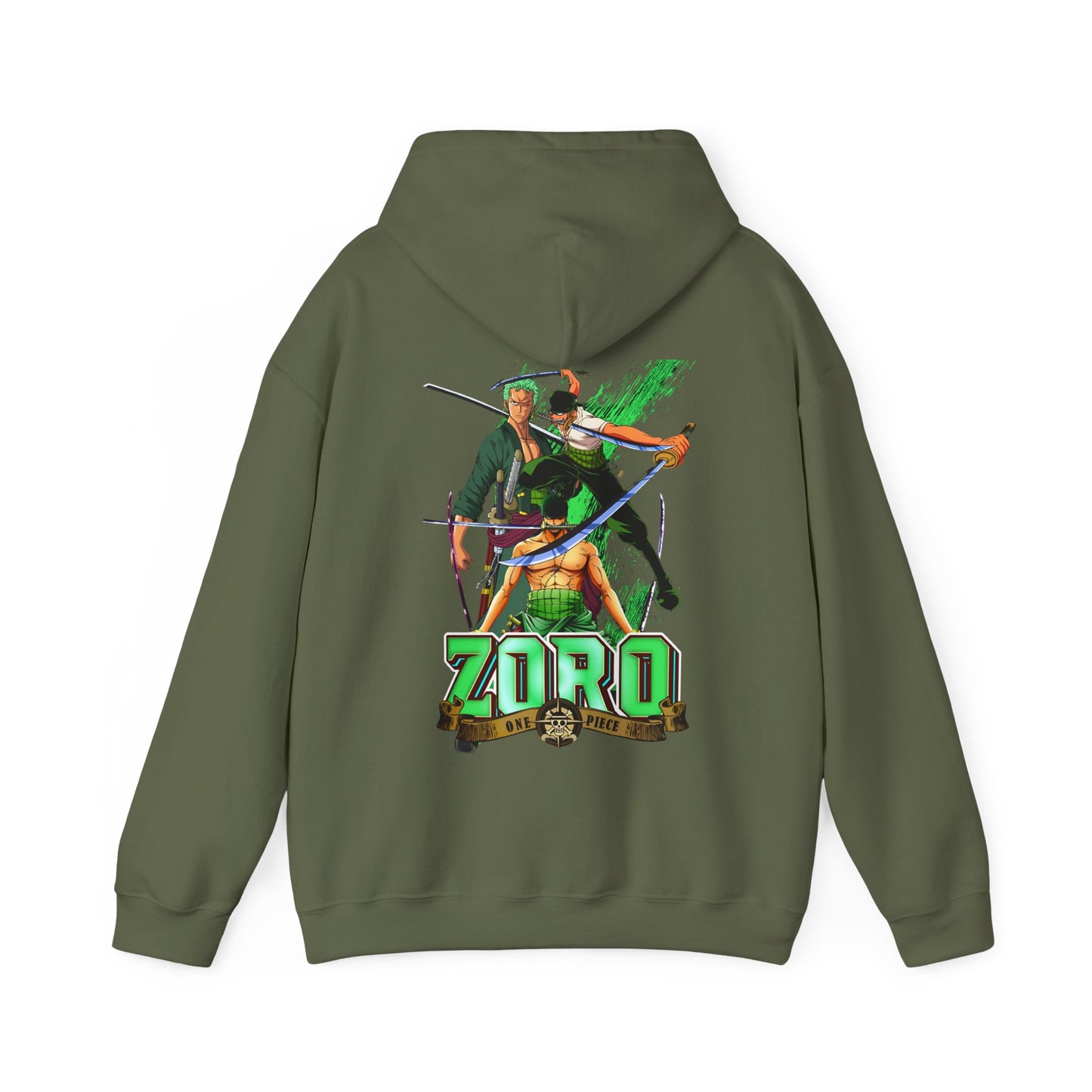 Roronoa Zoro Sword Back Print Hoodie – 100% Cotton One Piece Anime Hoodie