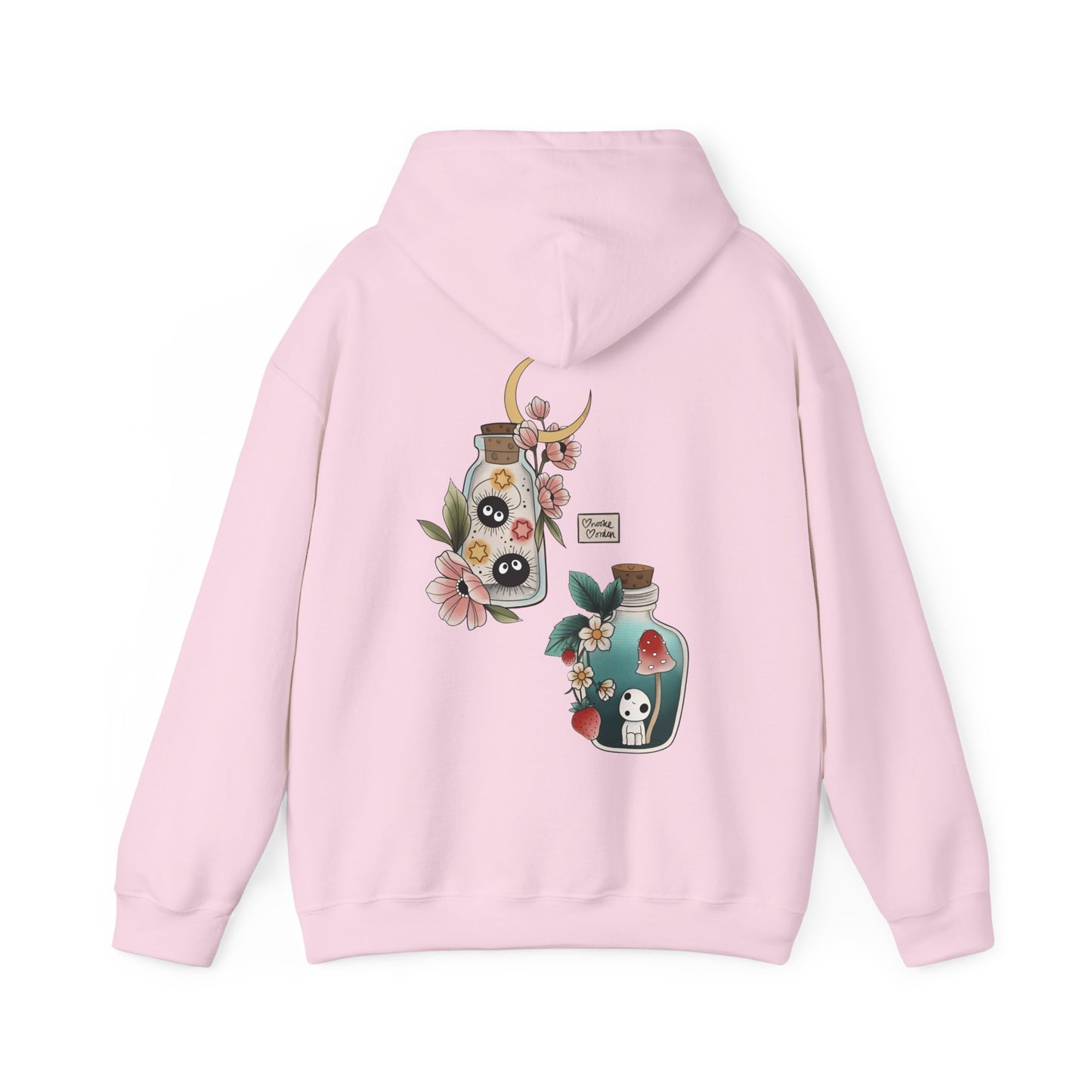 Soot Sprites Back Print Hoodie – 100% Cotton Gildan 18500 | Studio Ghibli Anime Hoodie