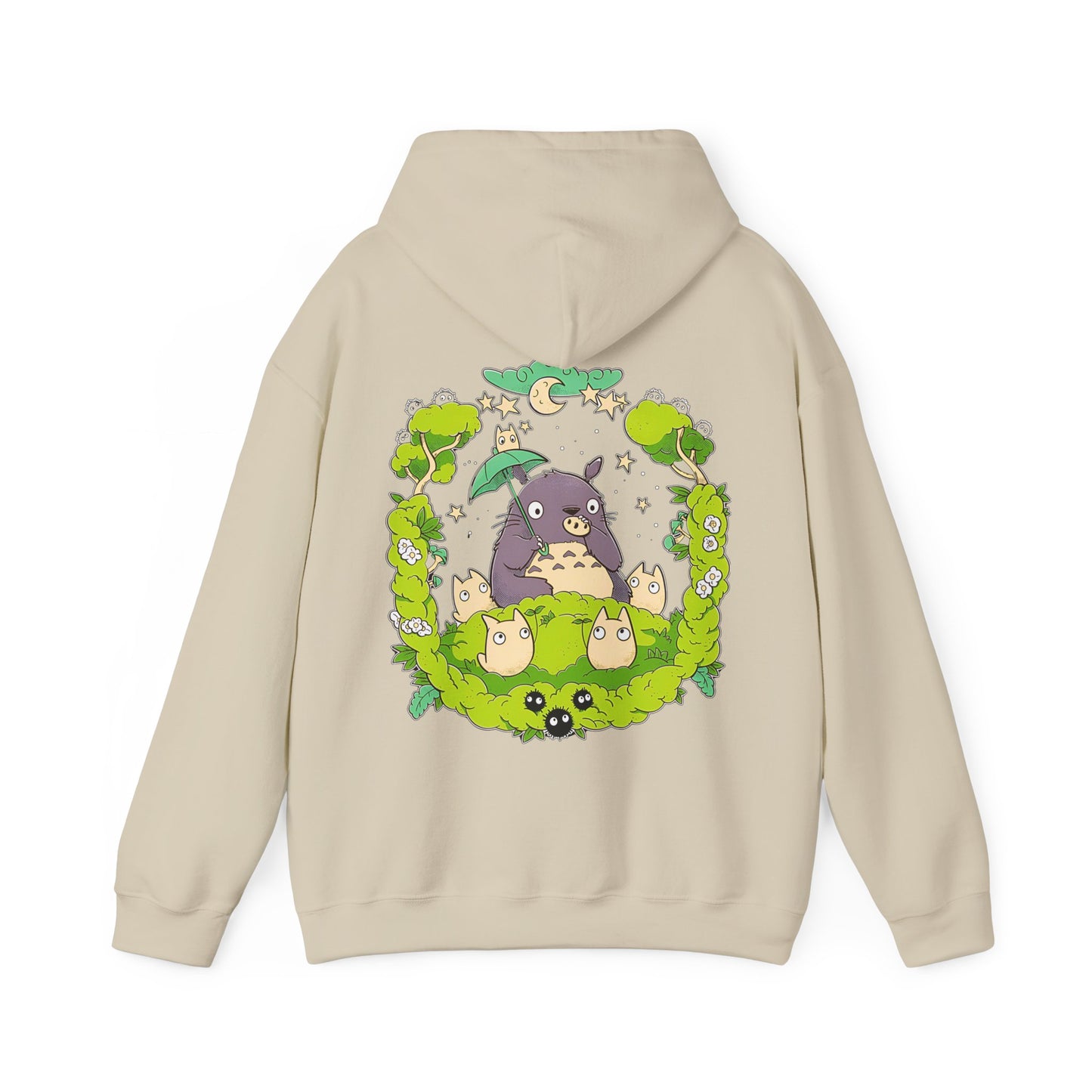Totoro Forest Magic Back Print Hoodie – 100% Cotton Studio Ghibli Hoodie with Totoro Design