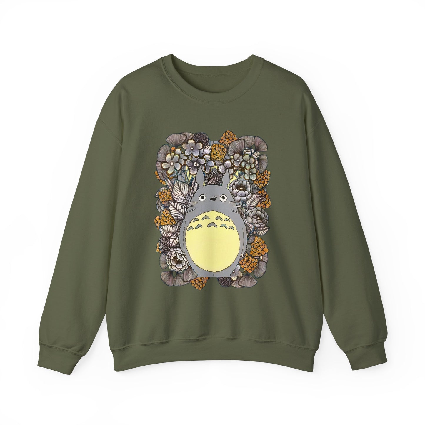 Totoro Plants Sweatshirt – 100% Cotton Studio Ghibli Pullover with Totoro and Nature Design