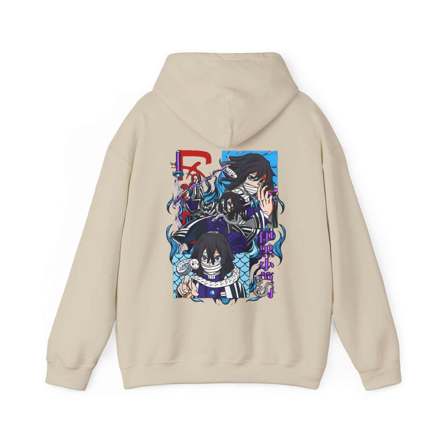 Obanai Iguro Back Print Hoodie – 100% Cotton Demon Slayer Serpent Hashira Anime Hoodie