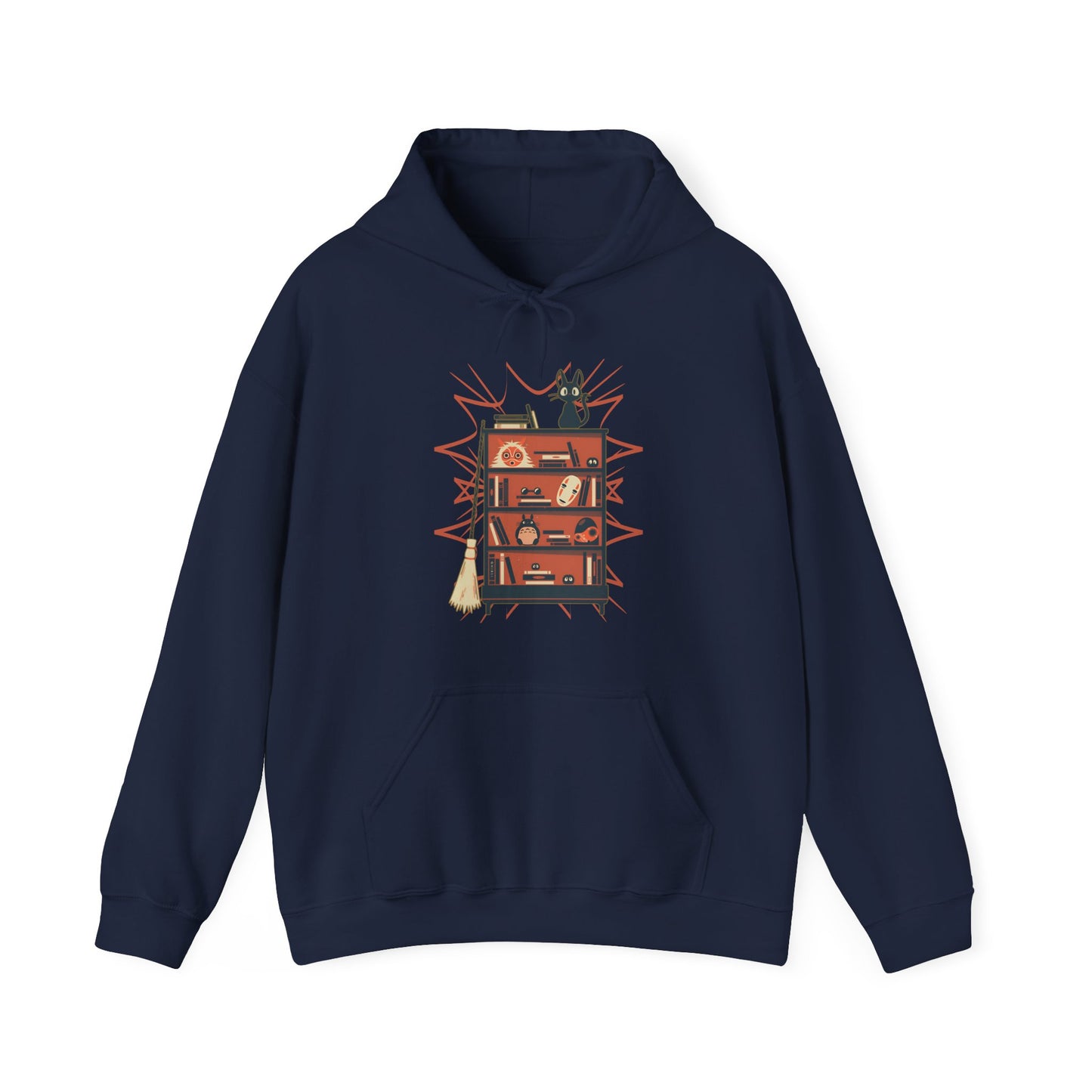 Jiji Hoodie – 100% Cotton Gildan 18500 | Kiki's Delivery Service Studio Ghibli Cute Anime Hoodie