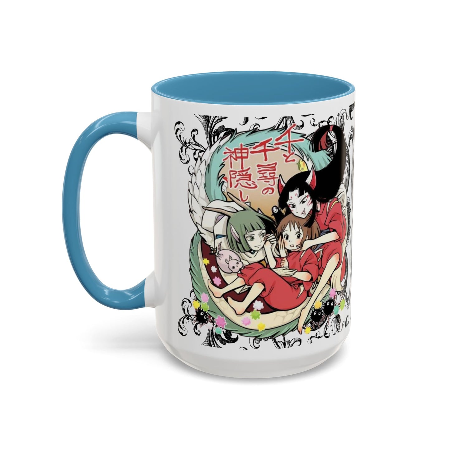 Spirited Away Cool Accent Mug – Studio Ghibli Color Handle Coffee Cup – 11oz & 15oz Ceramic Gift for Anime Fans