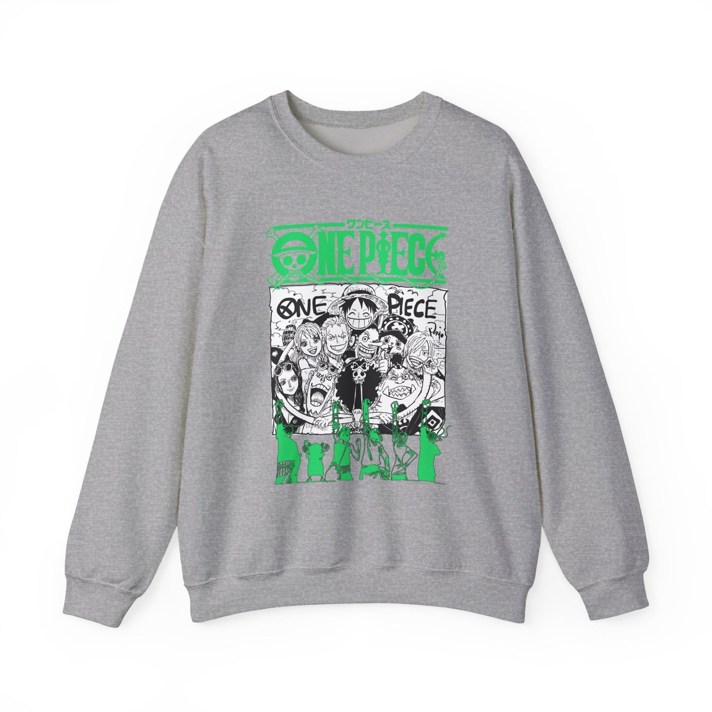 One Piece Characters Sweatshirt – 100% Cotton Anime Crew Pullover for True Fans
