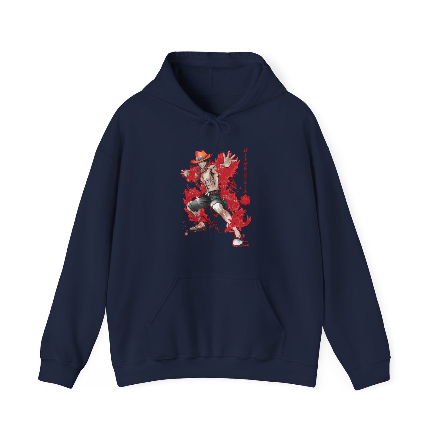 Portgas D. Ace Hoodie – 100% Cotton One Piece Anime Pullover for Fire Fist Fans