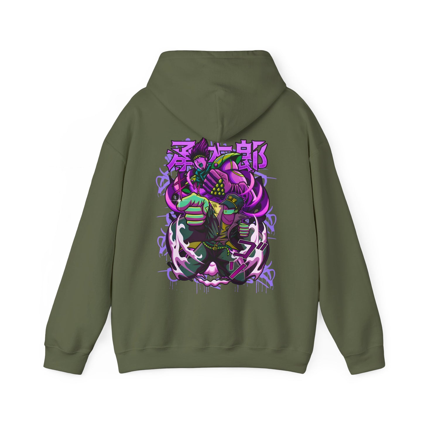 JoJo's Bizarre Adventure Back Print Hoodie – 100% Cotton Anime Hoodie for JoJo Fans