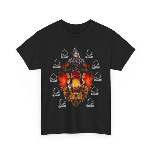 Calcifer T-Shirt – 100% Cotton "Howl's Moving Castle" Studio Ghibli Fire Demon Tee for Anime Fans
