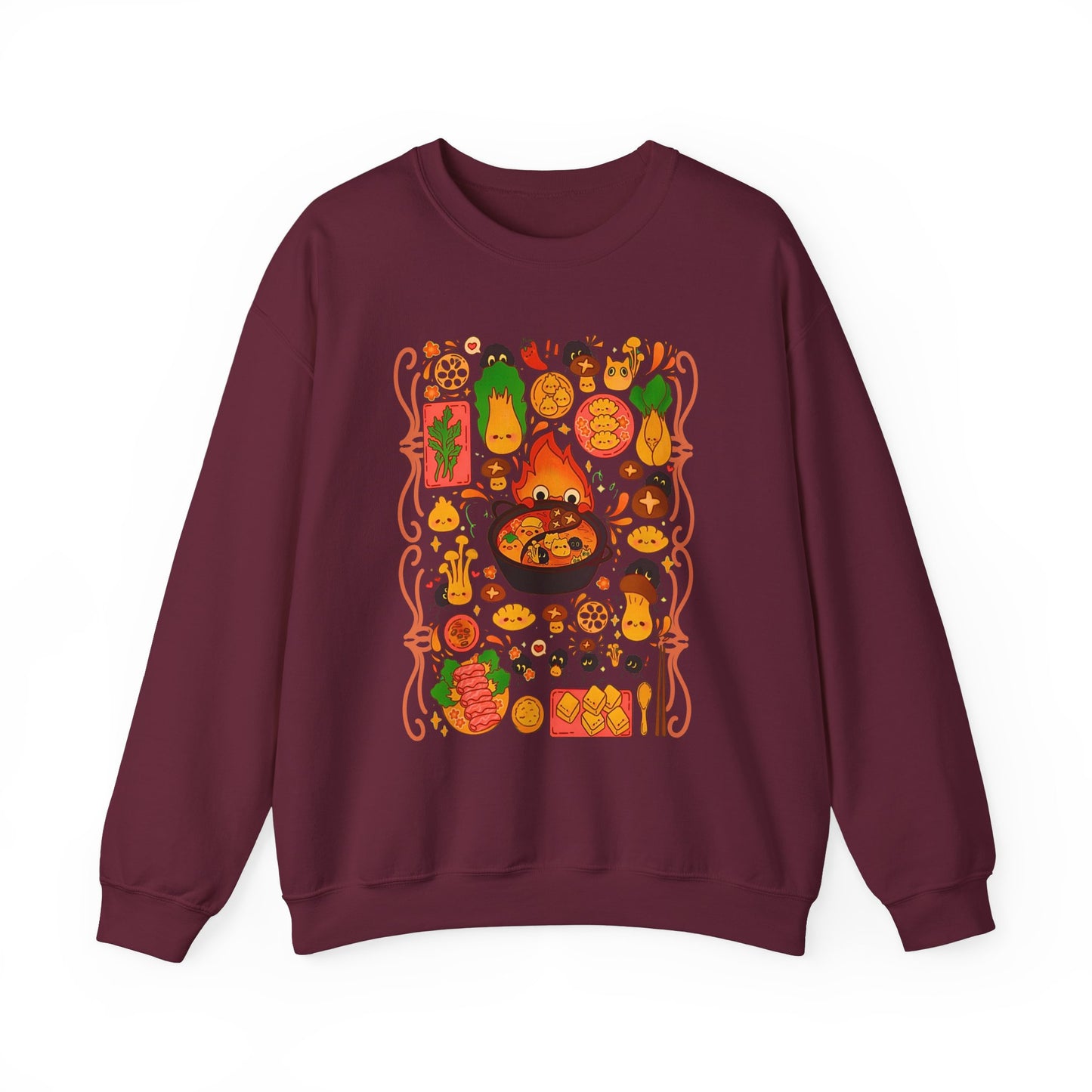 Calcifer Breakfast Sweatshirt – 100% Cotton Studio Ghibli Pullover from Howl’s Moving Castle