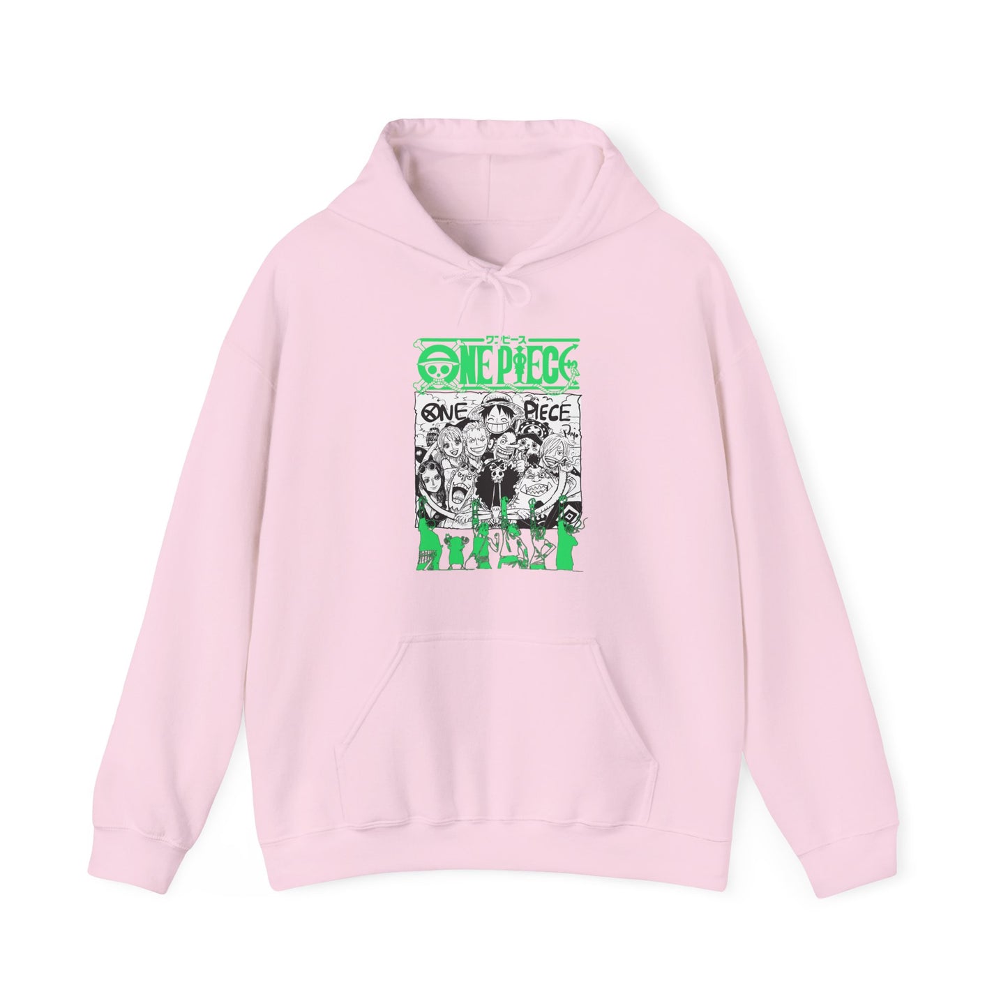 One Piece Characters Hoodie – 100% Cotton Anime Pullover Featuring Straw Hat Crew