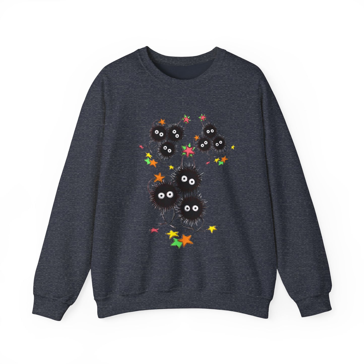 Soot Sprites Fantasy Sweatshirt – 100% Cotton Cozy Anime Pullover for Studio Ghibli Fans