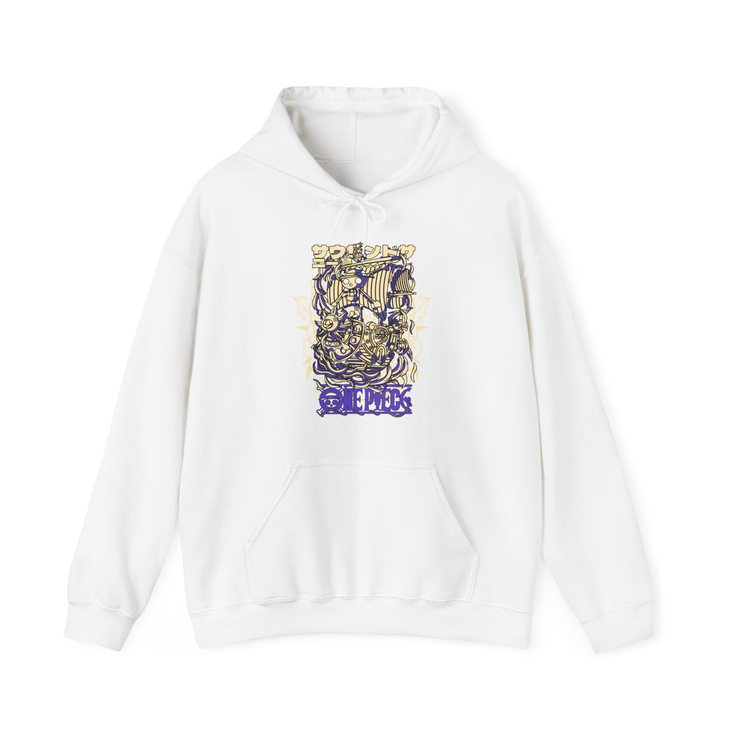 One Piece Ship Hoodie – 100% Cotton Anime Hoodie Featuring Going Merry & Thousand Sunny