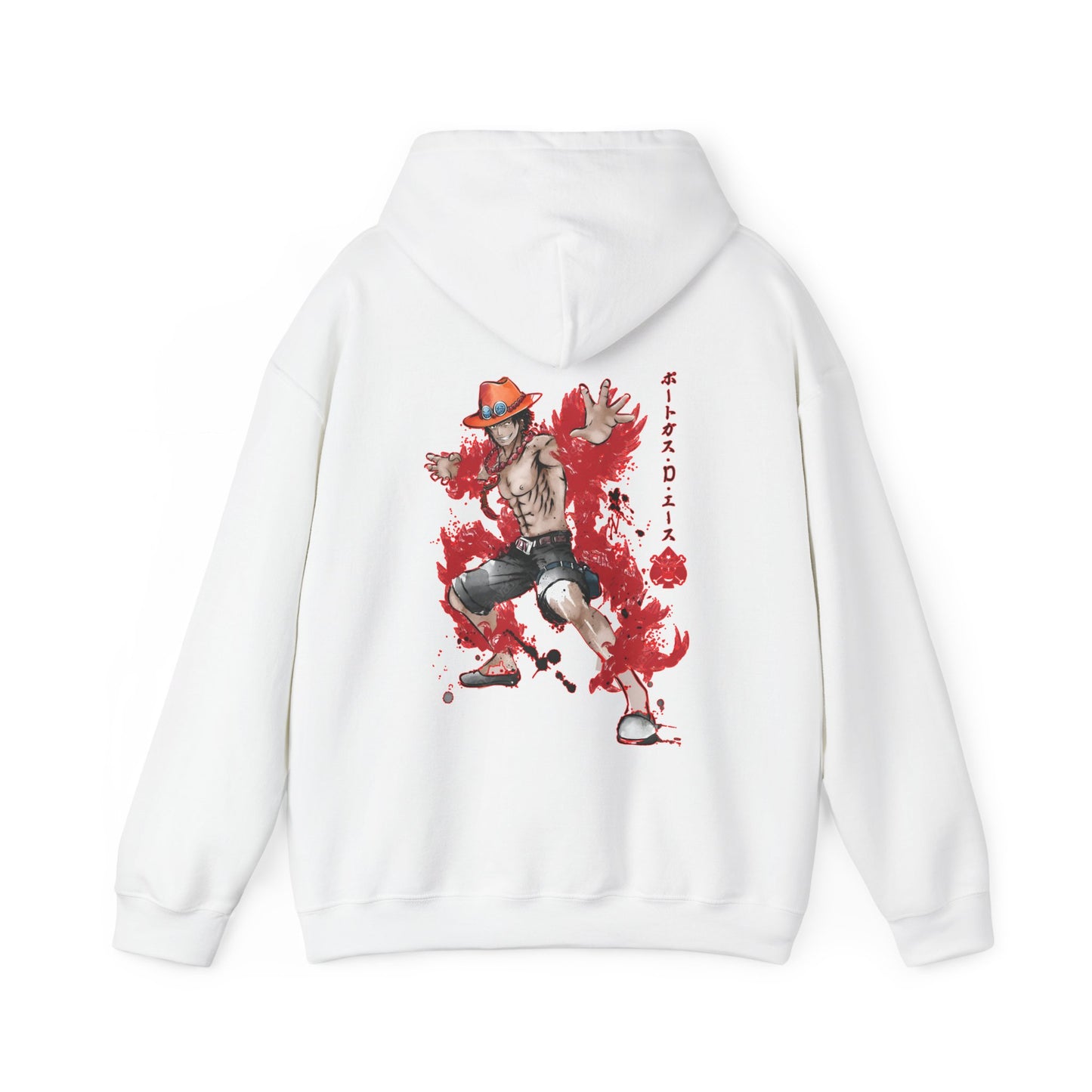 Portgas D. Ace Back Print Hoodie – 100% Cotton One Piece Anime Sweatshirt