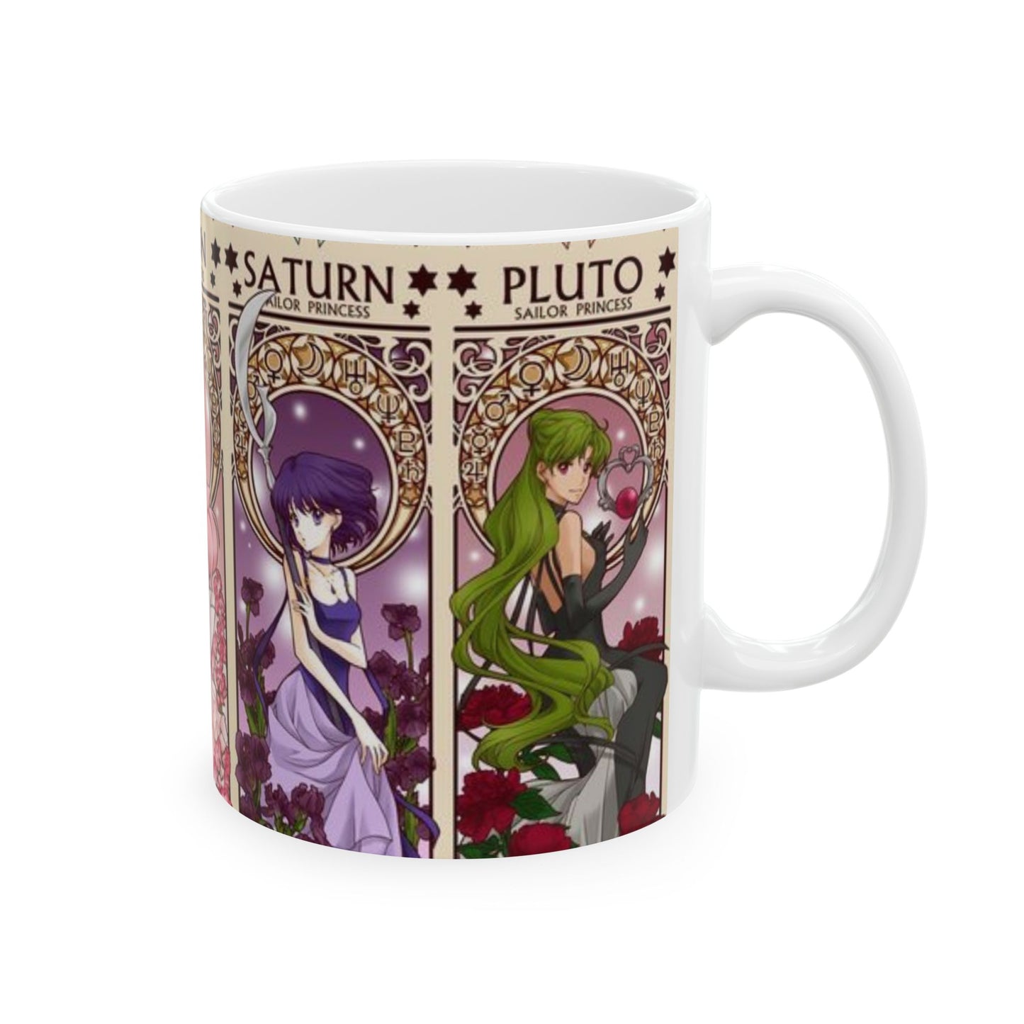 Sailor Moon Outer Guardians Mug – Uranus, Neptune, Pluto, Saturn Ceramic Cup 11oz & 15oz – Anime Magical Girl Gift