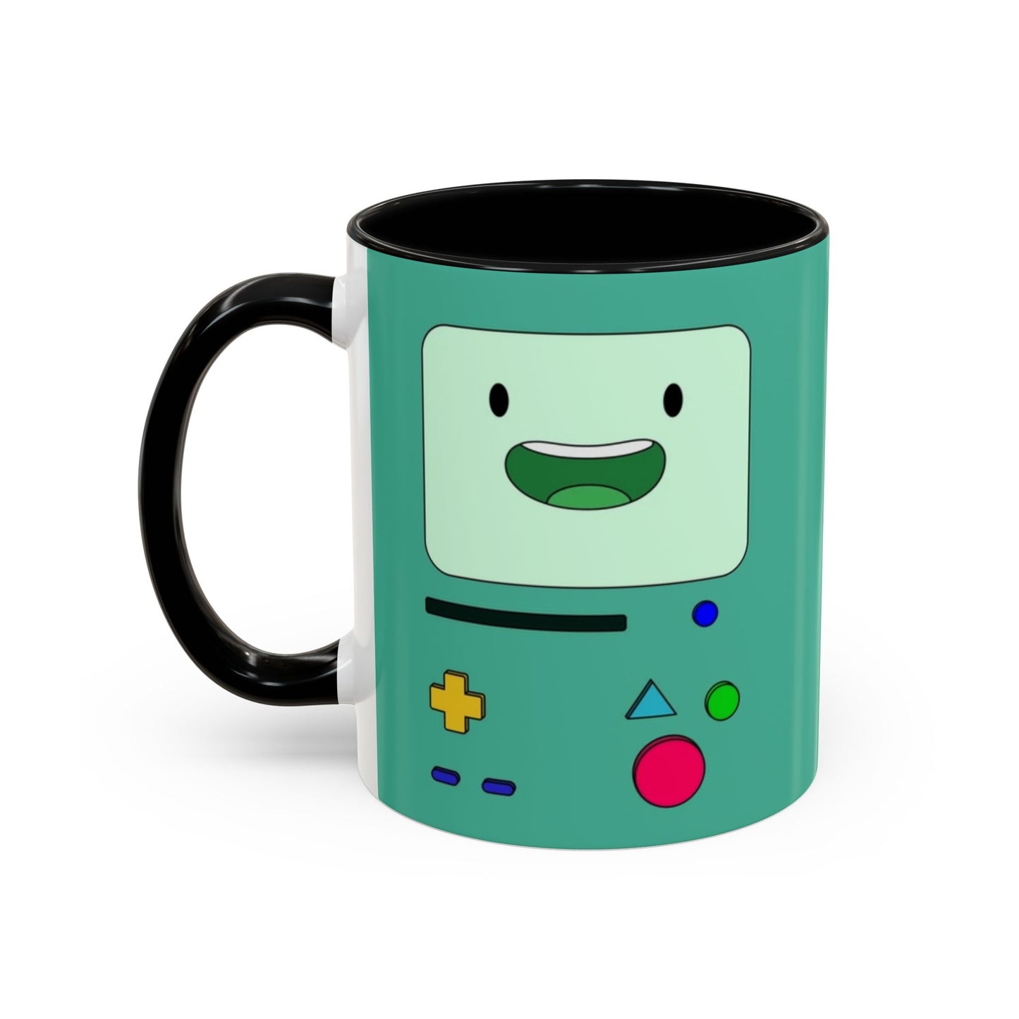 BMO Adventure Time Accent Handle Mug – Colorful Beemo Cup – 11oz & 15oz Ceramic Gift for Cartoon Fans