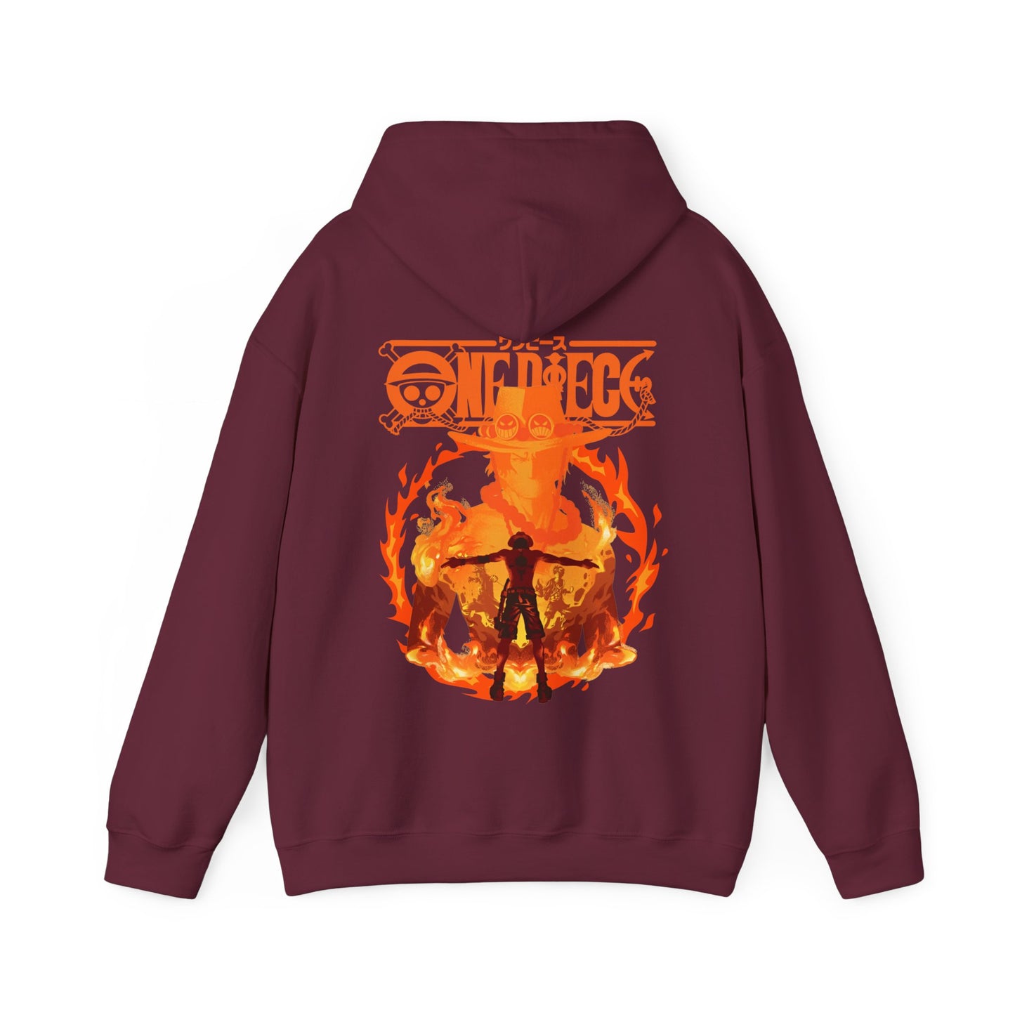 Portgas D. Ace Hoodie 100% Cotton with Back Print – One Piece Anime Hoodie
