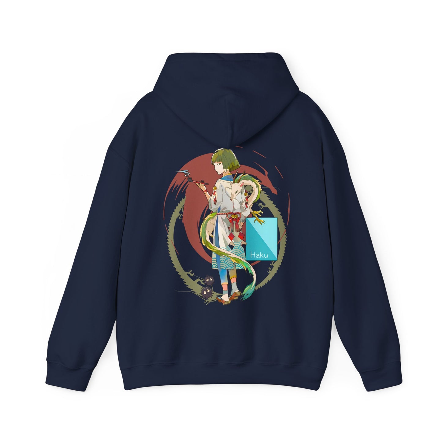 Haku Spirited Away Back Print Hoodie – 100% Cotton Studio Ghibli Hoodie for Anime and Fantasy Lovers